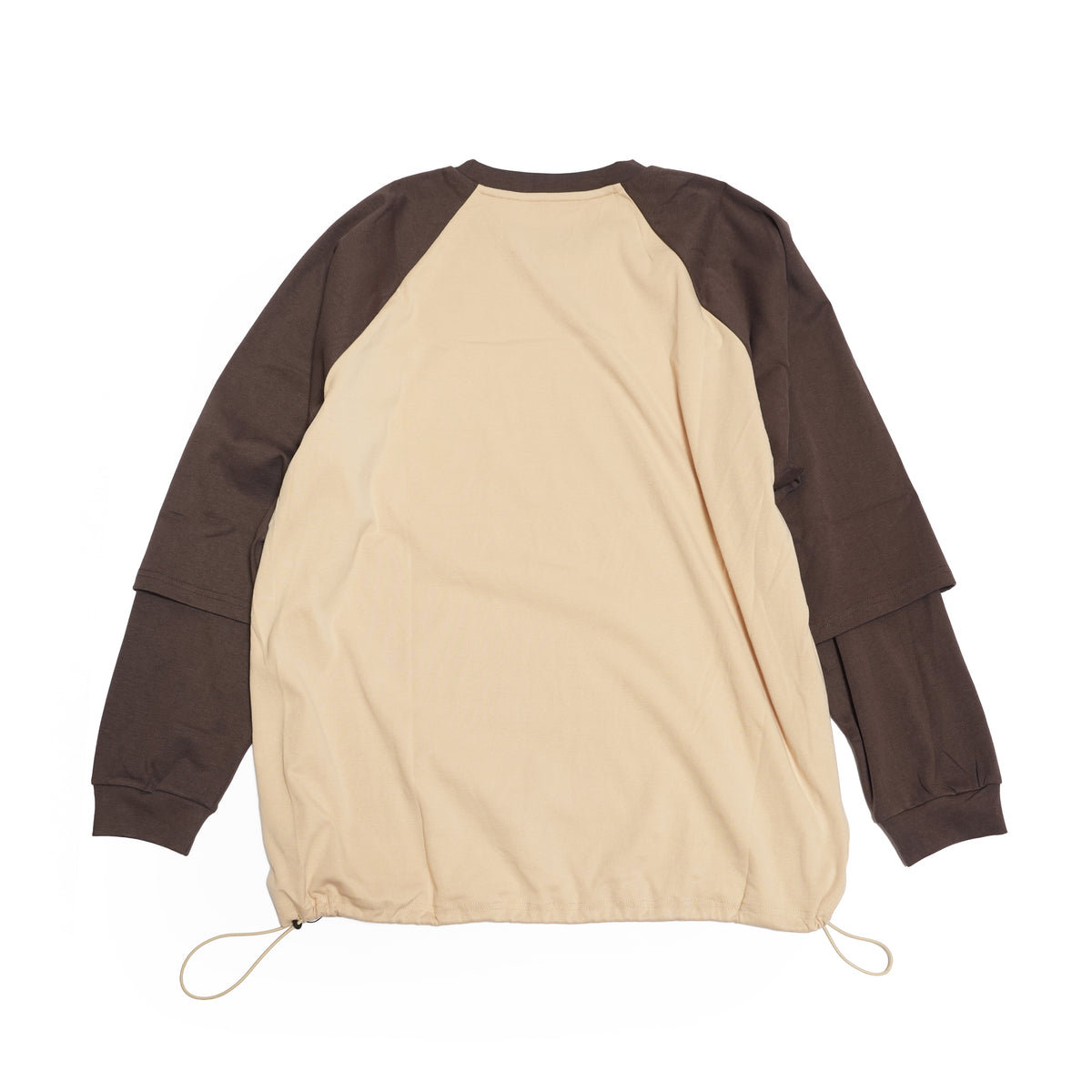 GMLR | Raglan Layered Long-Sleeve T-Shirt – Brown | GAMELRA