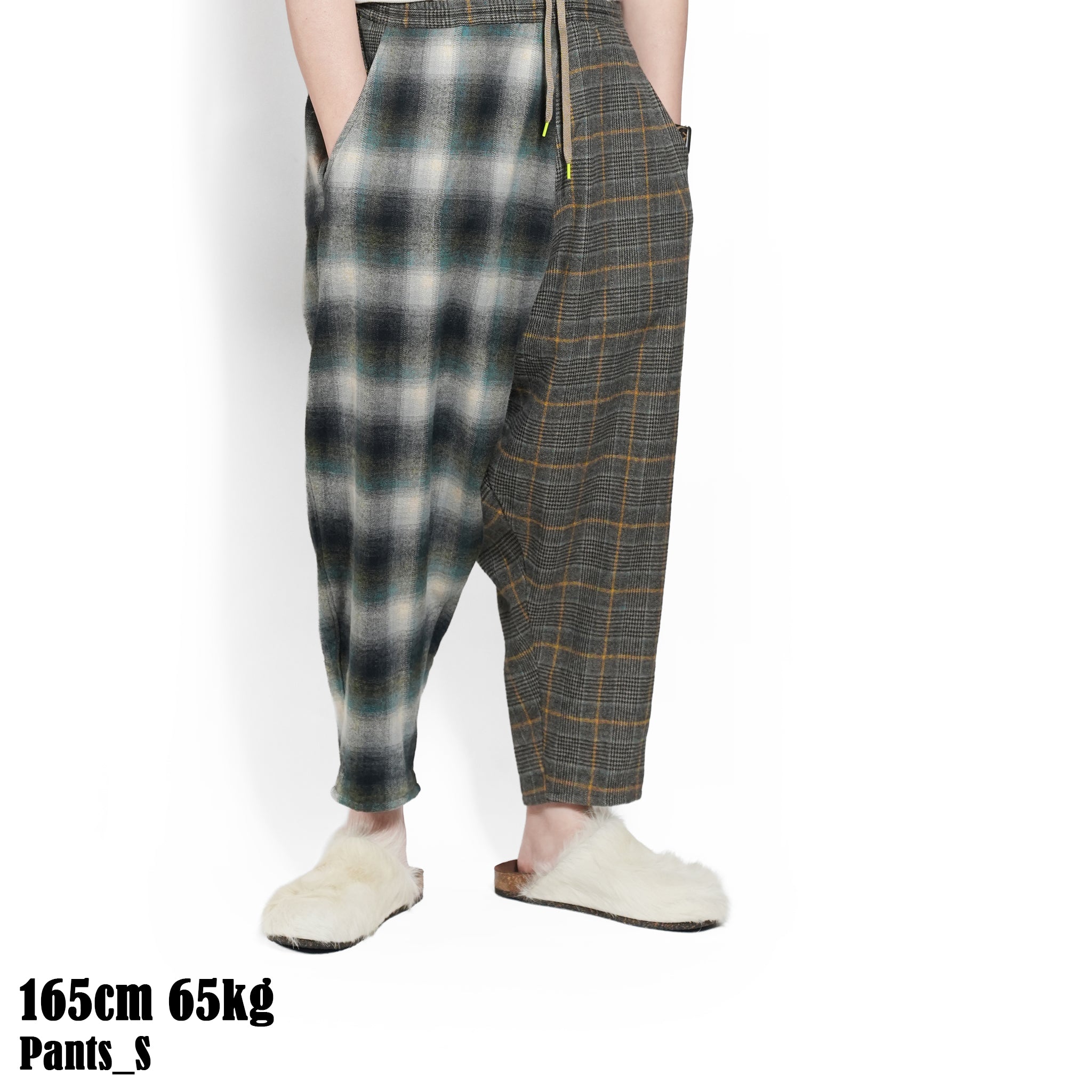 Half flannel check Wide Pants – Grey | STOF | 入荷予定アイテム