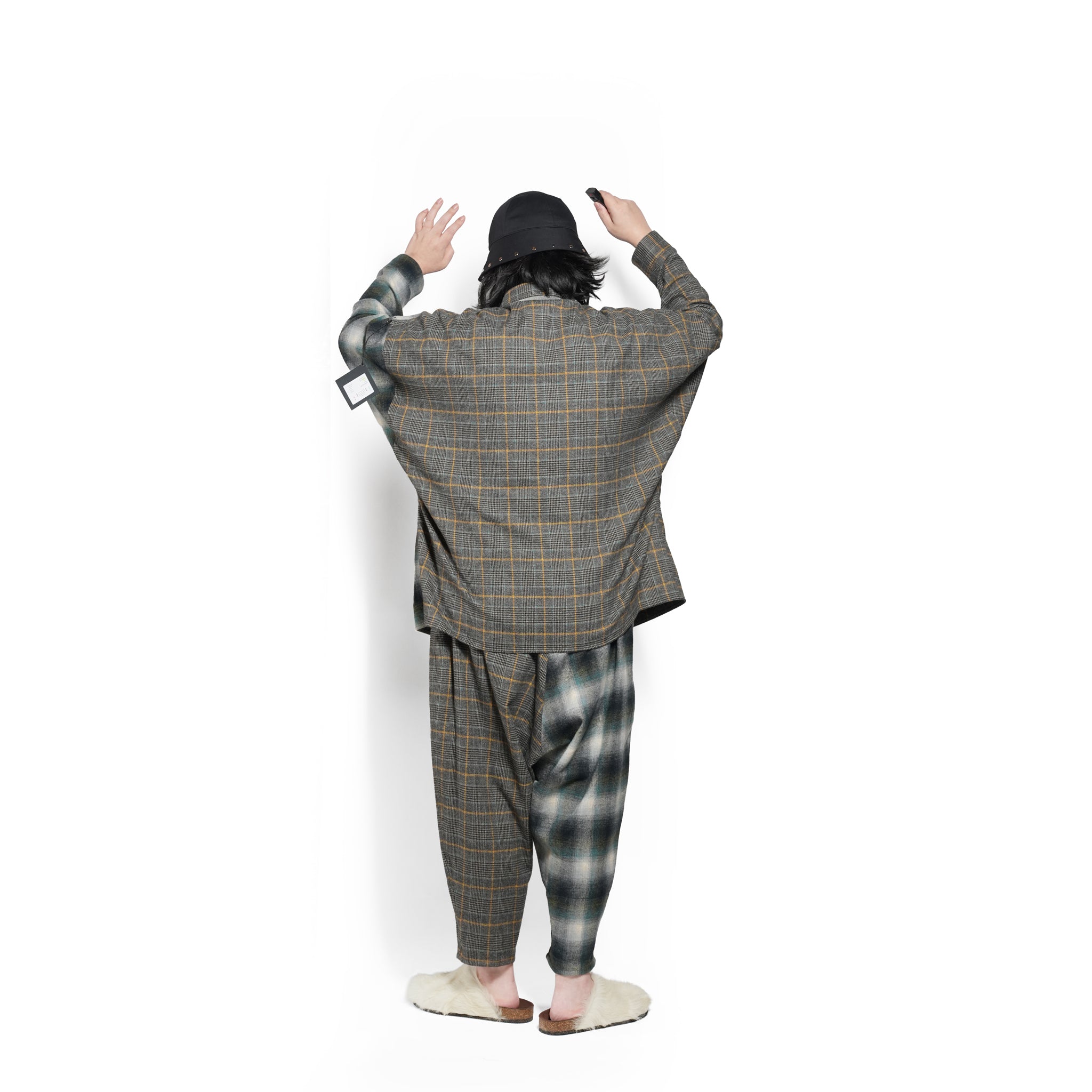 Half flannel check Wide Pants – Grey | STOF | 入荷予定アイテム