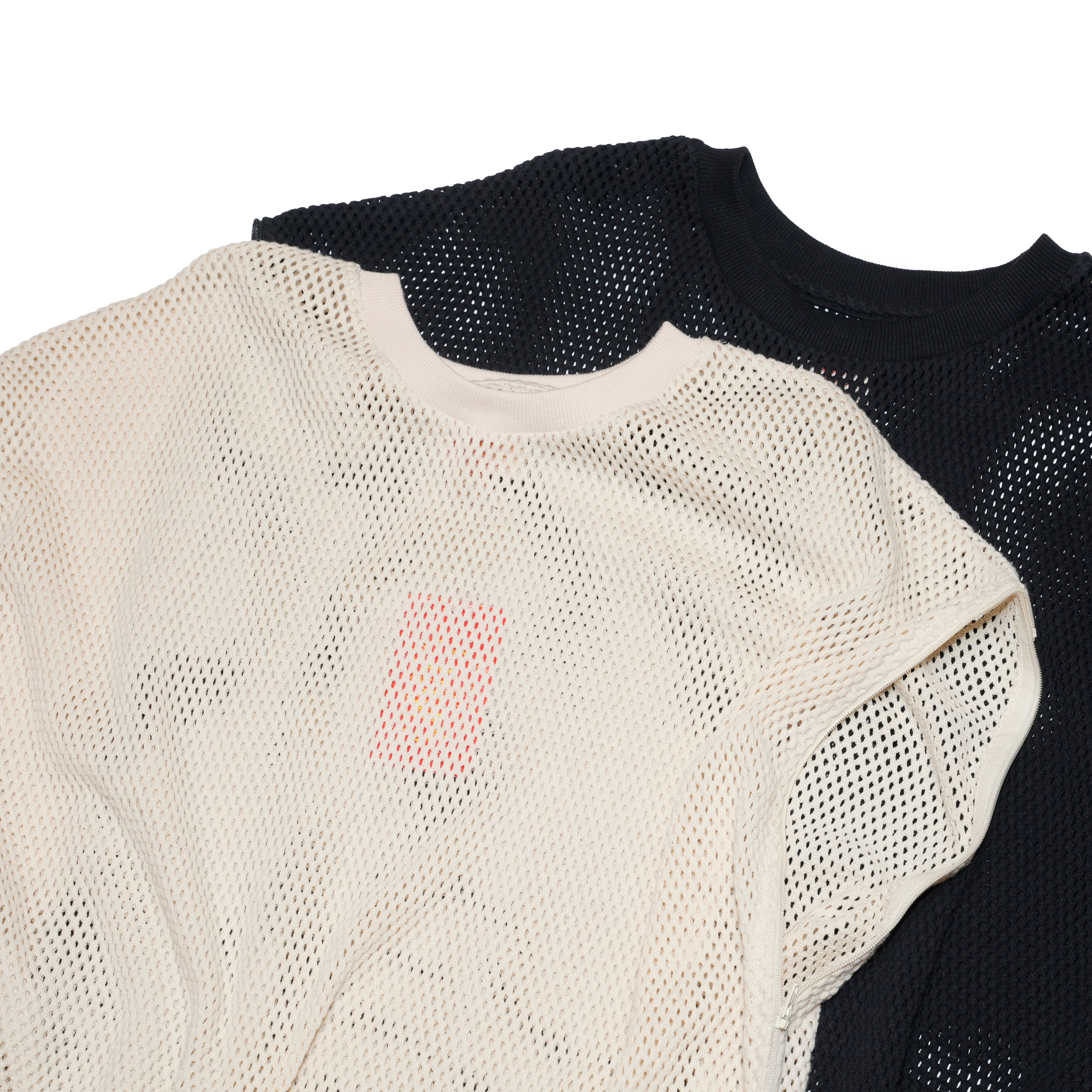 Nicky-mesh | Mesh no sleeve tee | Color_Natural/Black | No_cz-imst-320a【IMPRESTORE_インプレストア】
