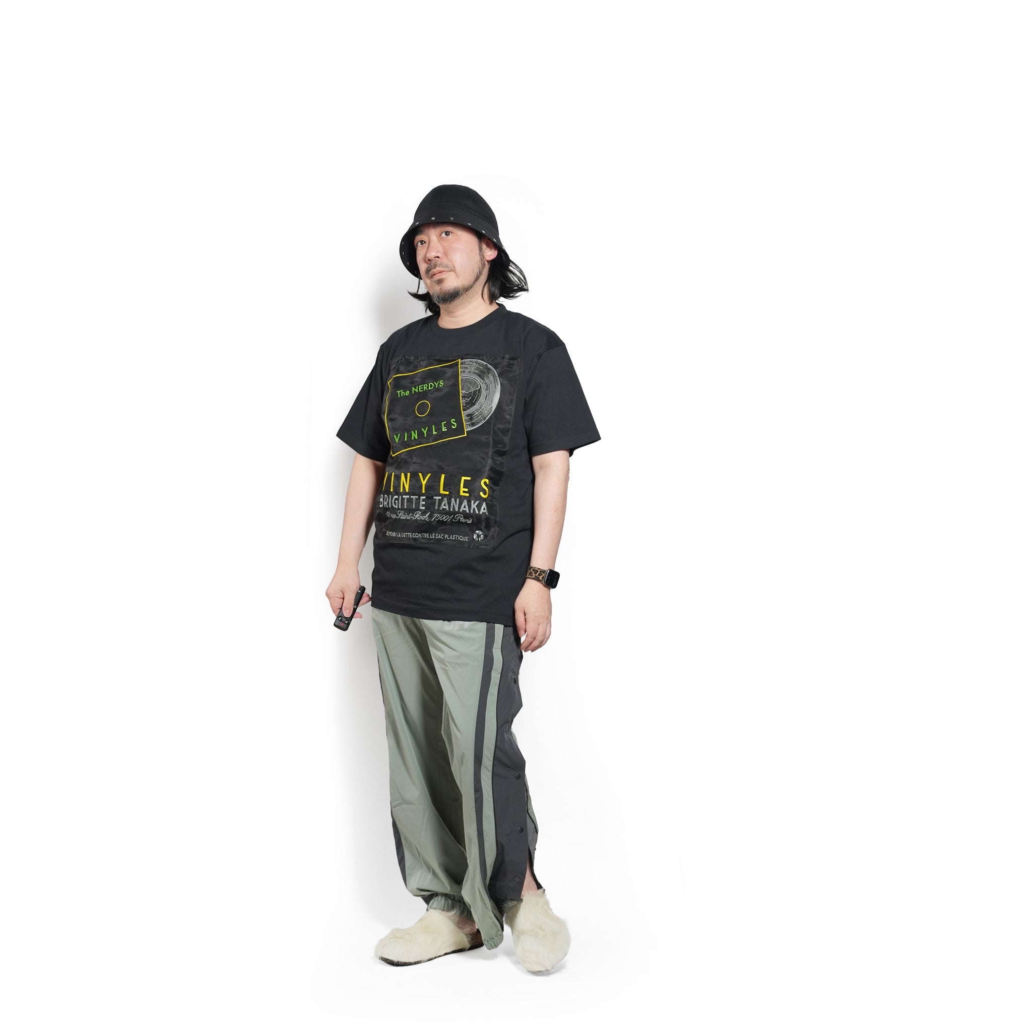 Brigitte Tanaka × The NERDYS VINYLES T-shirt – Black | The NERDYS