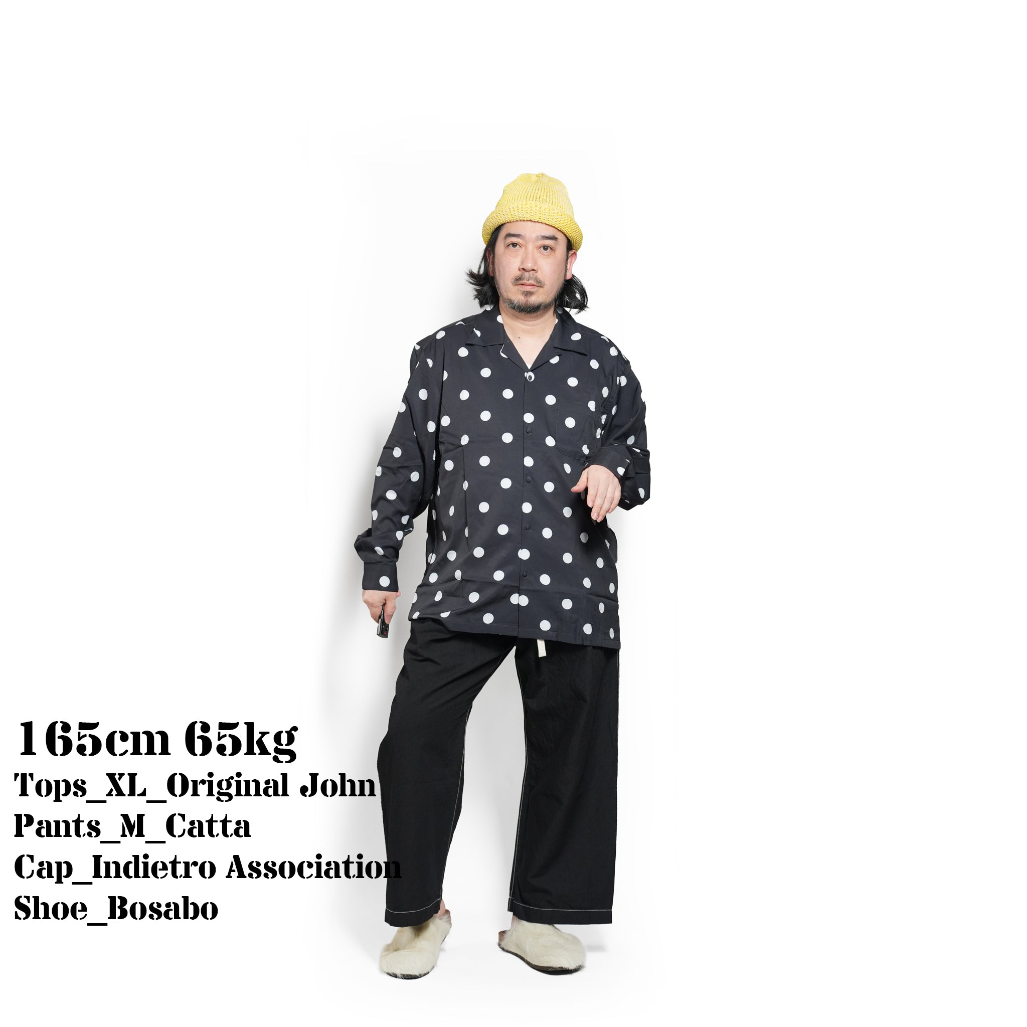 COVERED BUTTON OPEN COLLAR SHIRTS – Black | 261-SH03_Black | ORIGINAL JOHN