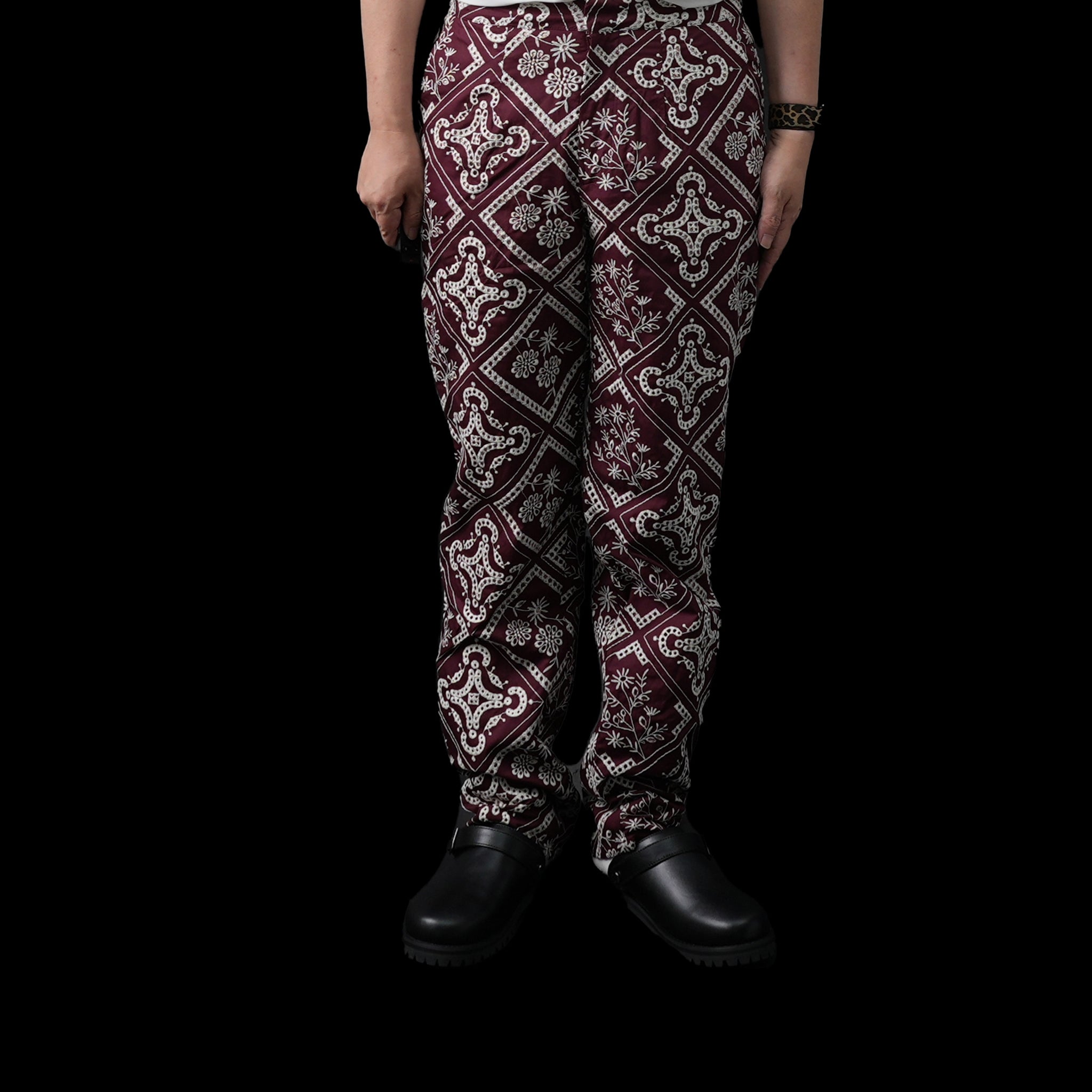 No:28SM02TRM028BRG | Name:Garnet Embroidered Tailored Trousers | Color:Burgundy【SISTER JANE_シスタージェーン】