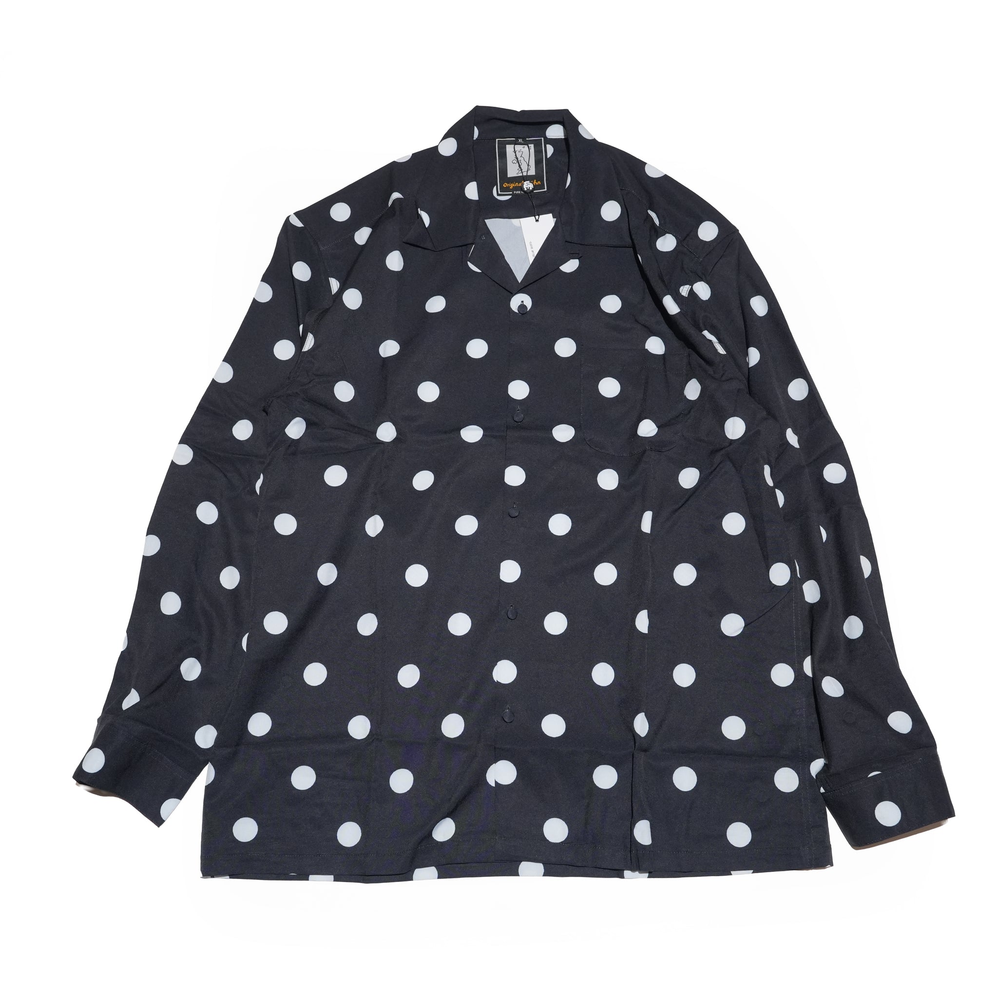 COVERED BUTTON OPEN COLLAR SHIRTS – Black | 261-SH03_Black | ORIGINAL JOHN