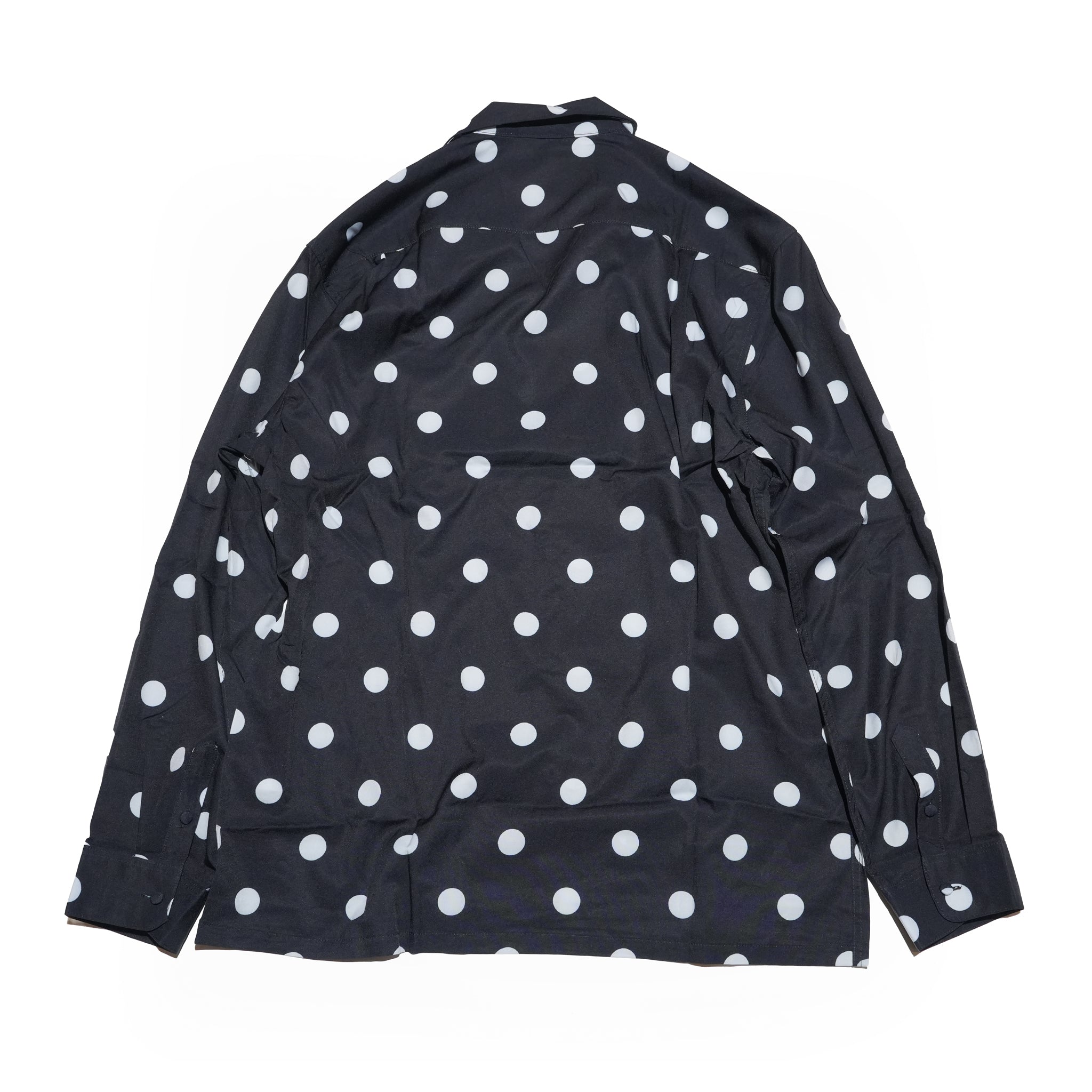 COVERED BUTTON OPEN COLLAR SHIRTS – Black | 261-SH03_Black | ORIGINAL JOHN