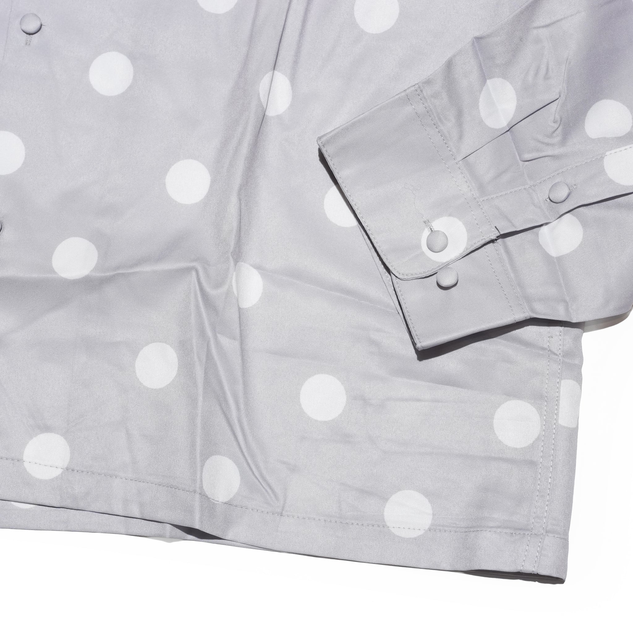 COVERED BUTTON OPEN COLLAR SHIRTS – Light Grey | ORIGINAL JOHN