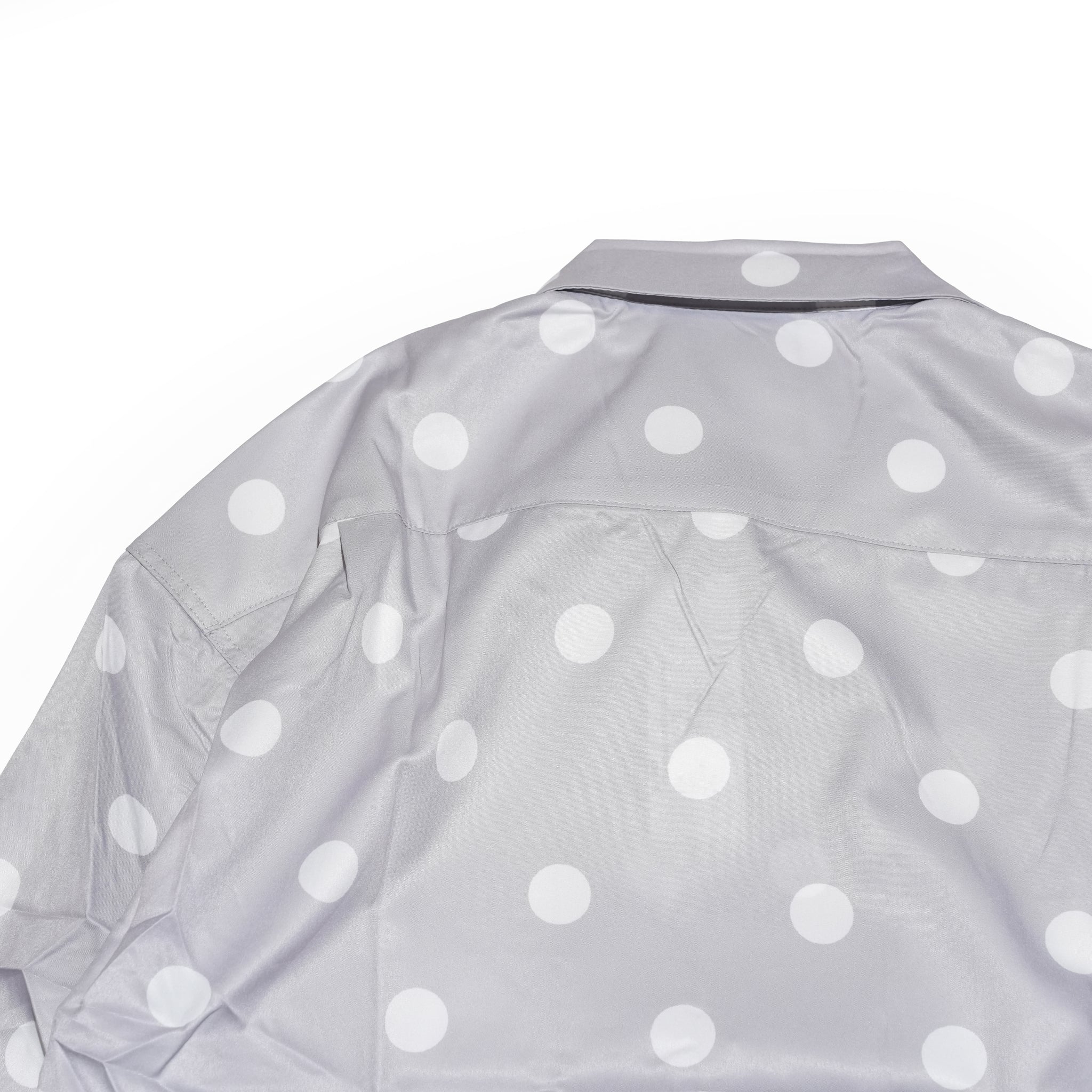 COVERED BUTTON OPEN COLLAR SHIRTS – Light Grey | ORIGINAL JOHN
