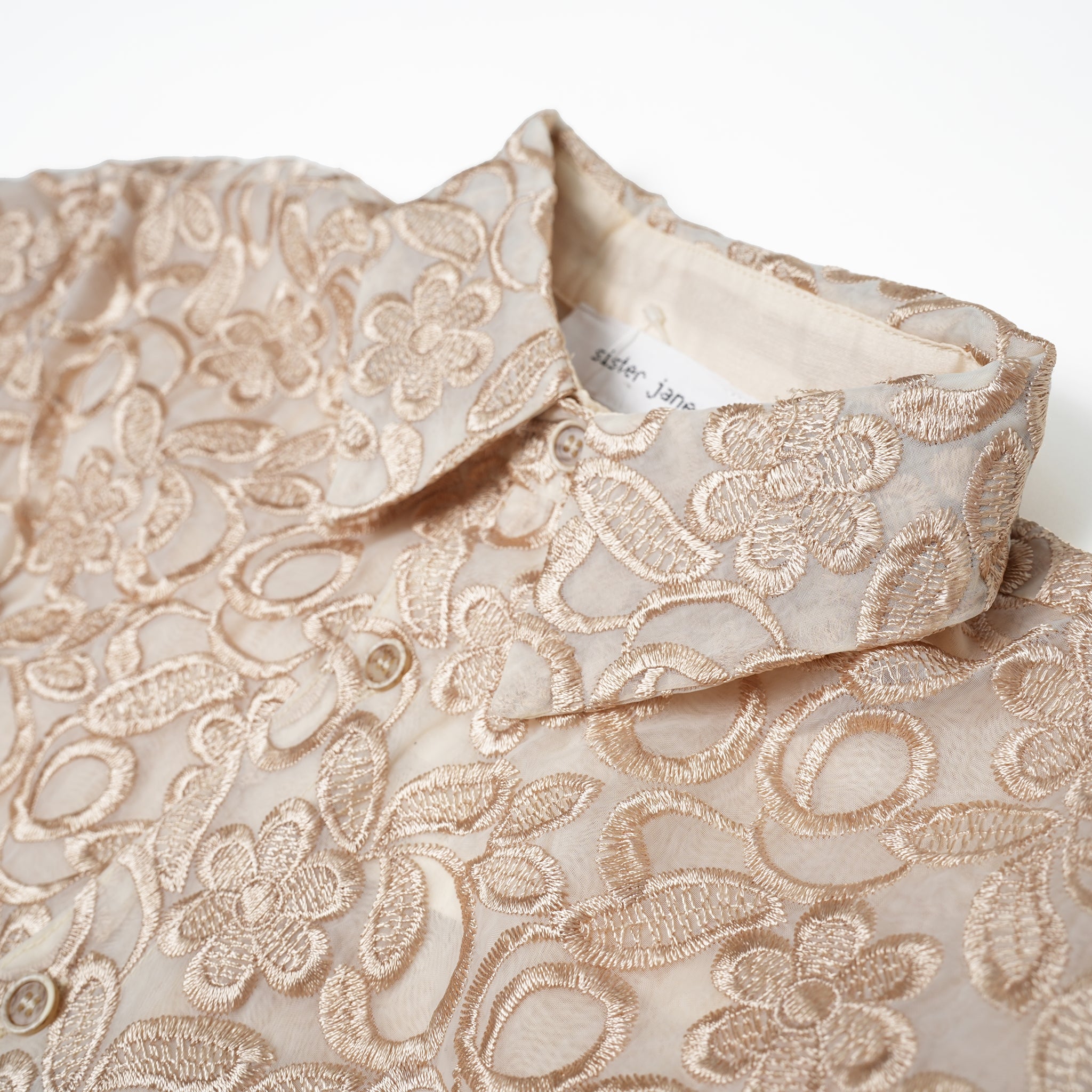 No:28SM02BLM059GLD | Name:Penny Lace Embroidery Shirt | Color:Gold