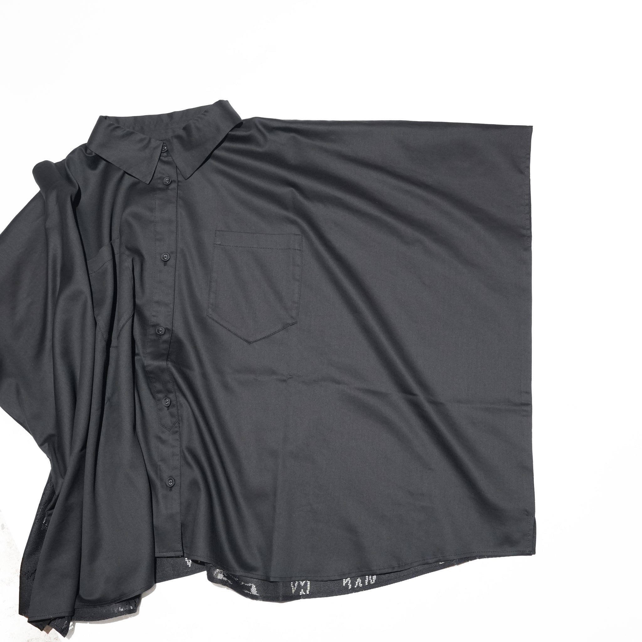 Dancing Lace poncho shirt– Black | BEDSIDEDRAMA