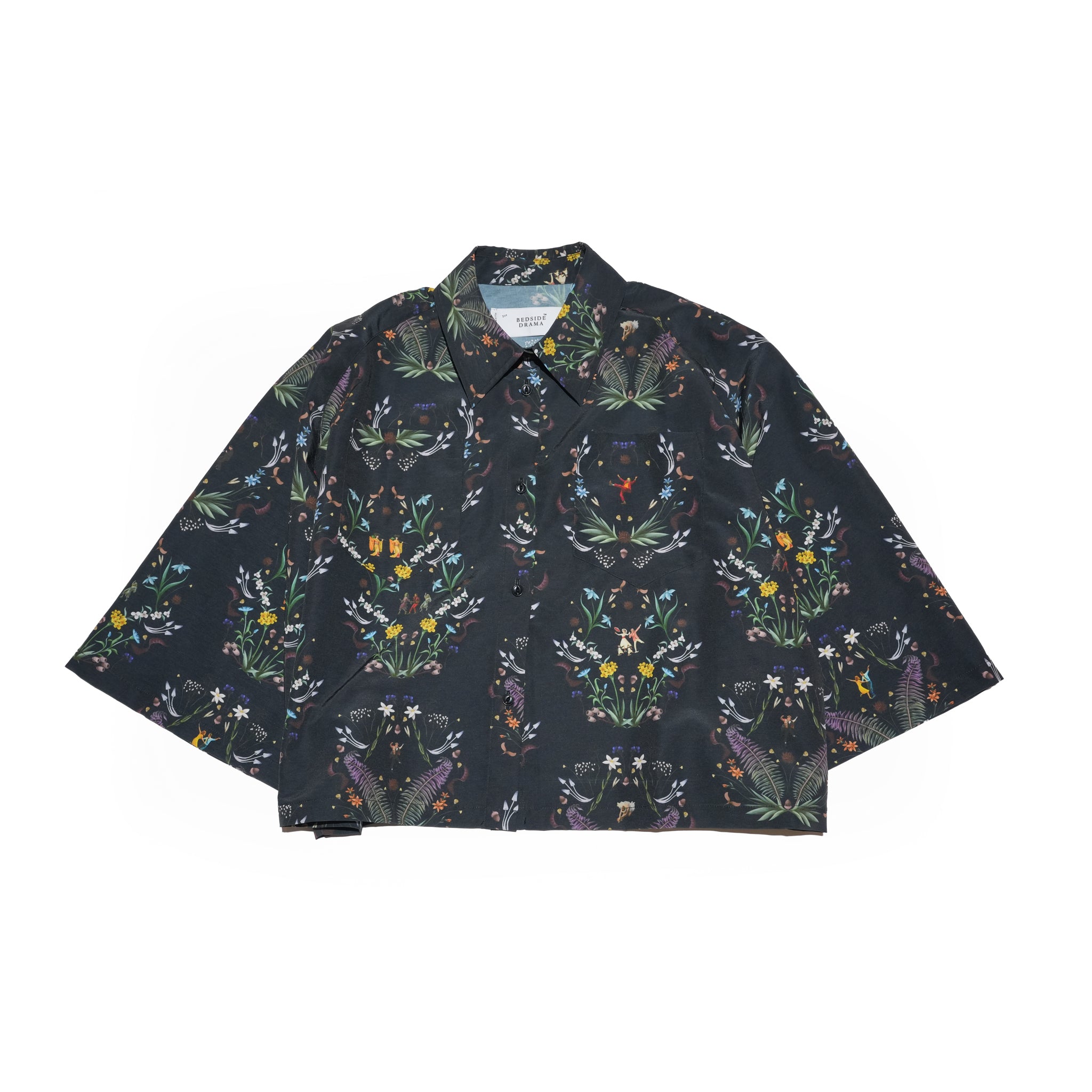 Dance In The Garden Cape Shirt– Black | BEDSIDEDRAMA