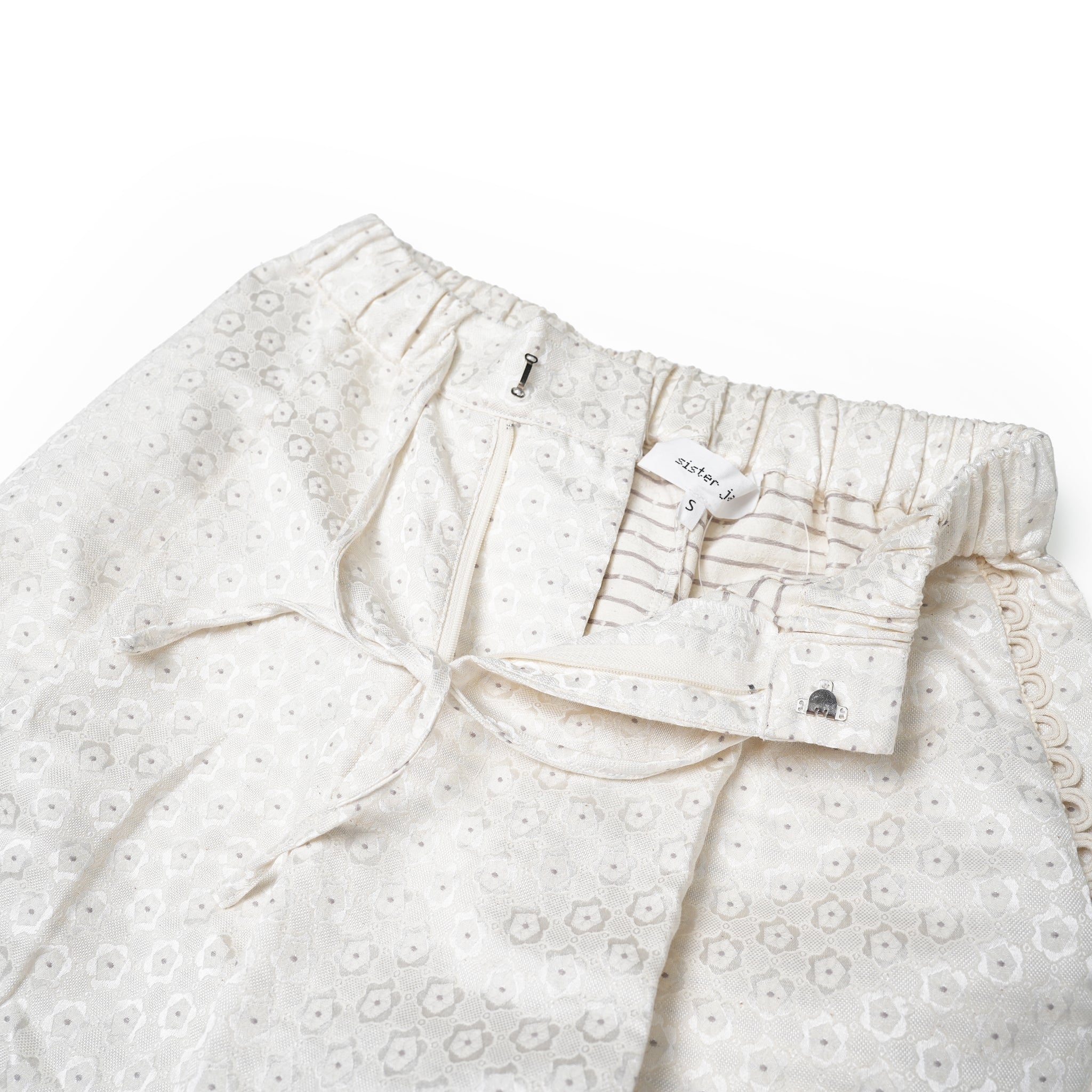 No:28SM02TRM030CRM | Name:Chai Jacquard Drawstring Trousers | Color:Cream【SISTER JANE_シスタージェーン】
