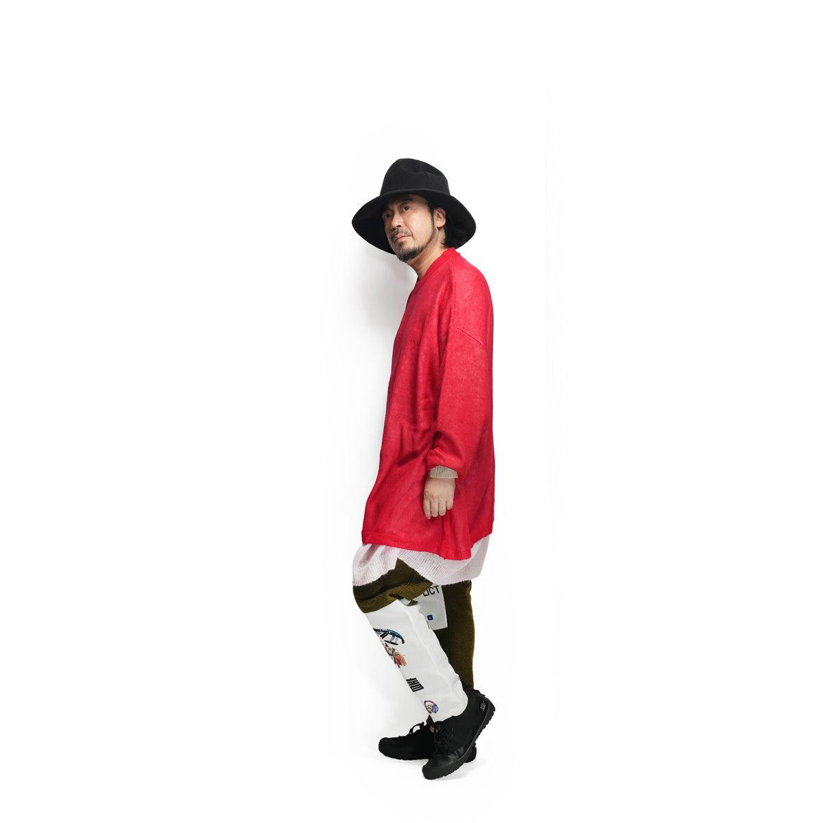 Mohair Layer Knit Pulover – Red | STOF