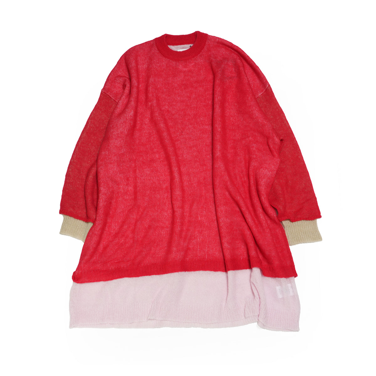 Mohair Layer Knit Pulover – Red | STOF