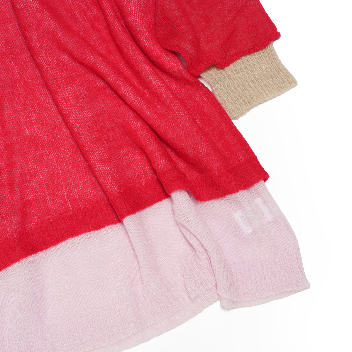 Mohair Layer Knit Pulover – Red | STOF