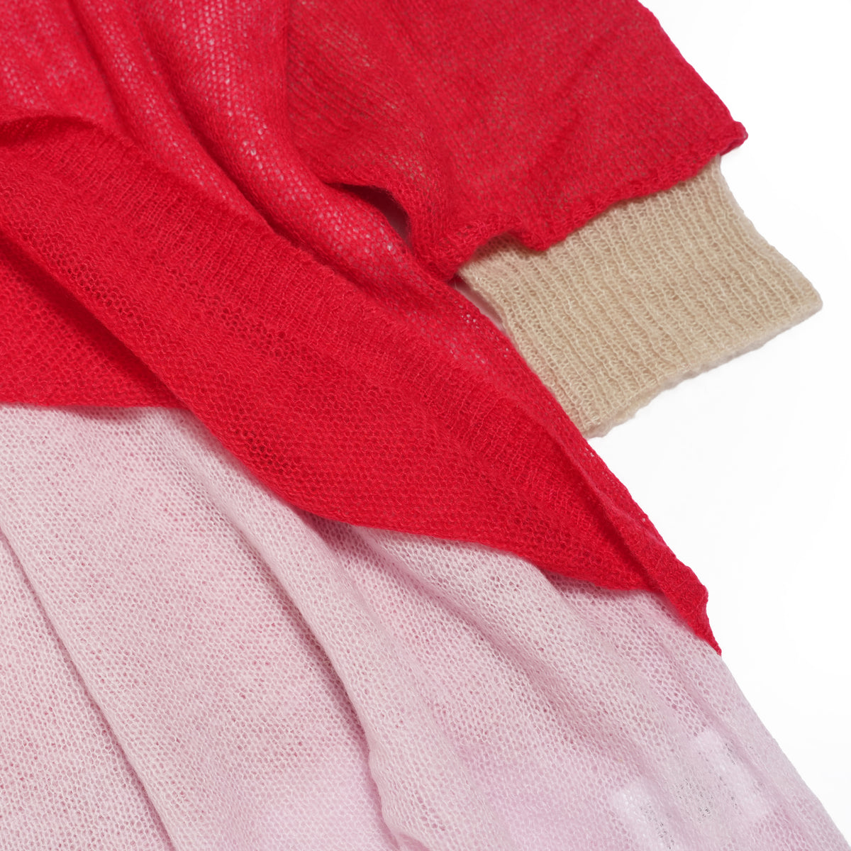 Mohair Layer Knit Pulover – Red | STOF