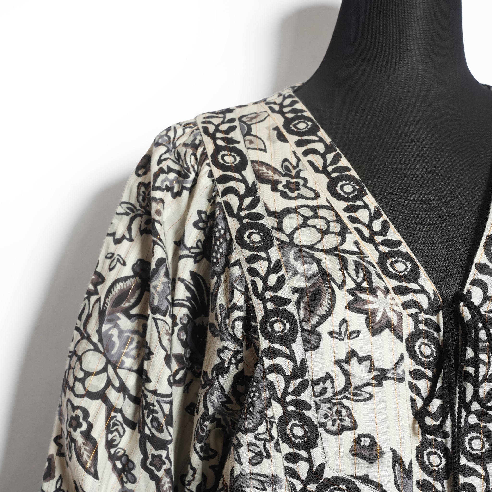 Paisley Flower Print Dress – Black | SARAMALLIKA