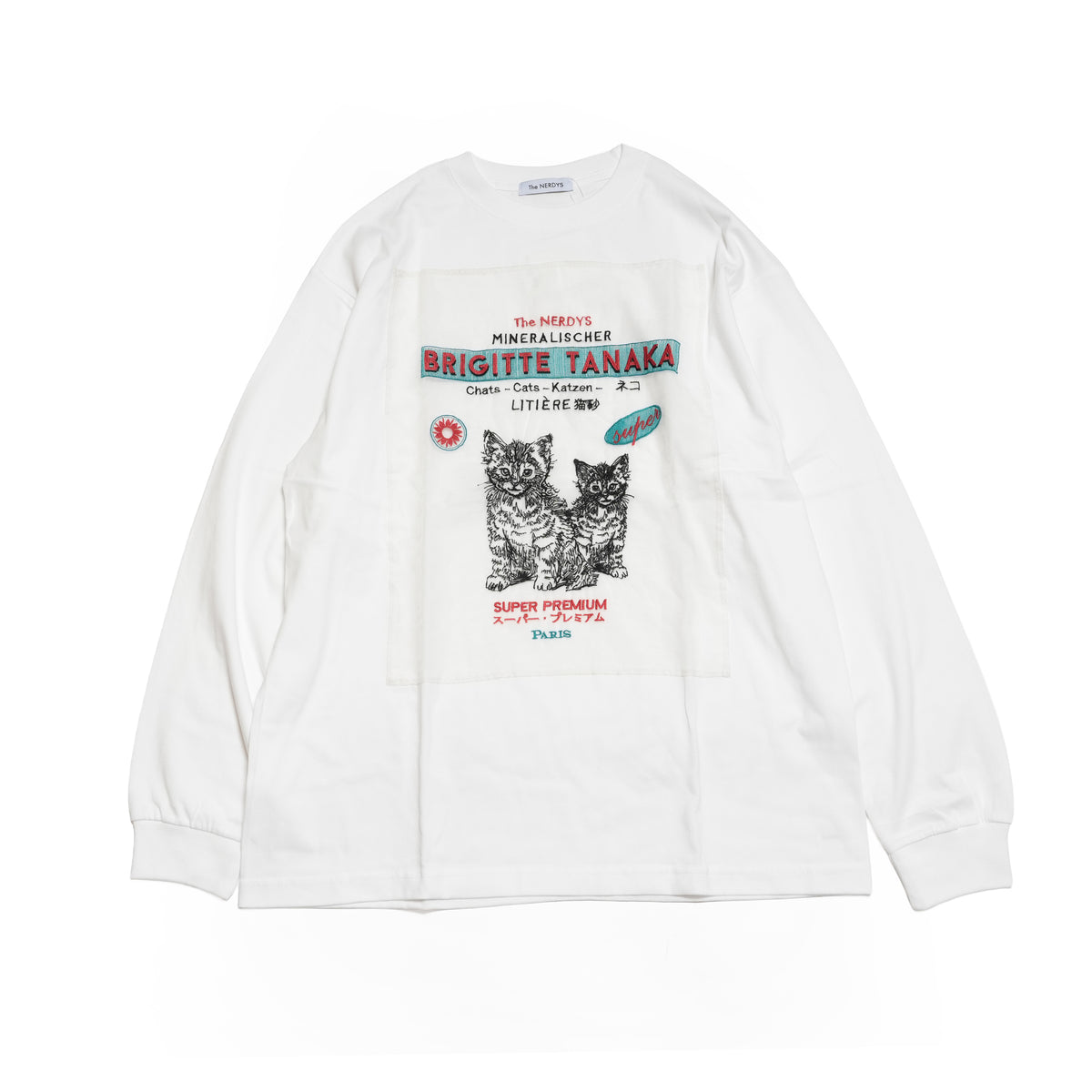 Brigitte Tanaka×The NERDYS CATS L/S – White | NERDYS