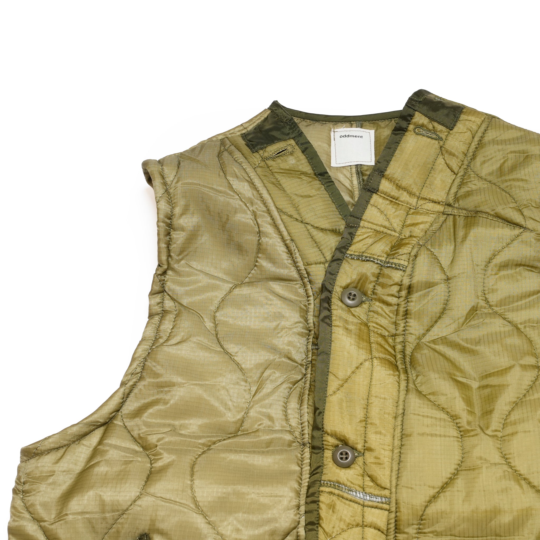 QUILTING VEST | Color_Olive | No_odd2025aw-006【ODDMENT_オッドメント】