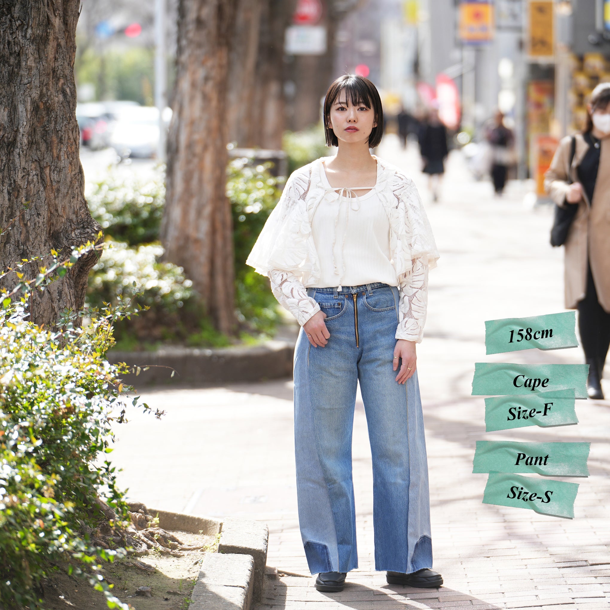 mate-278 | wフレアデニム | Color:10 | Size:S【REHERSALL_リハーズオール】