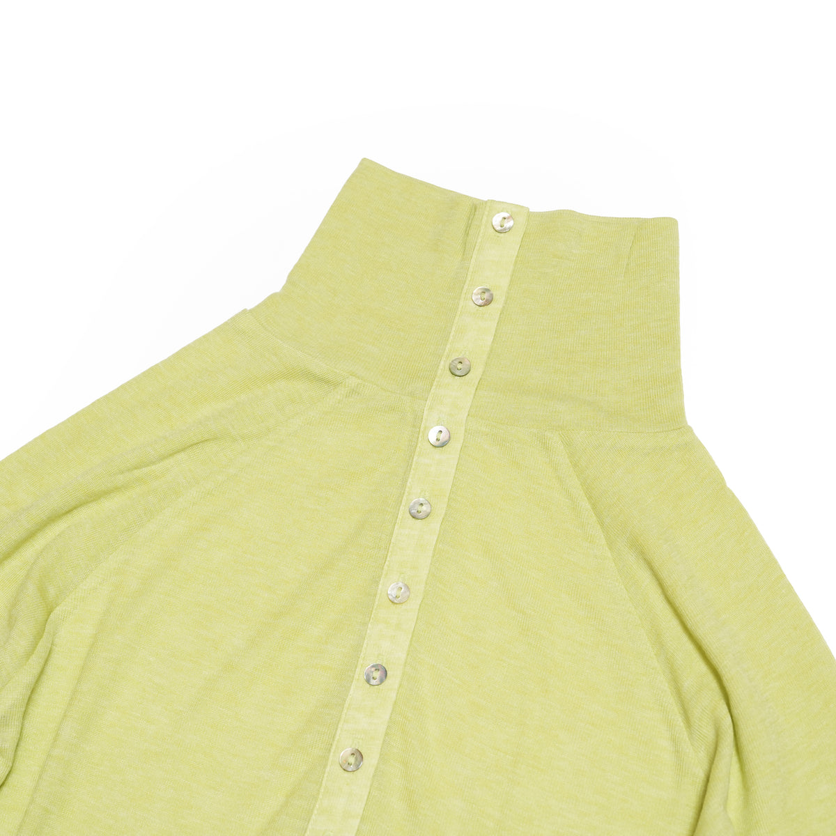 front button turtleneck – Lime | WHYTO