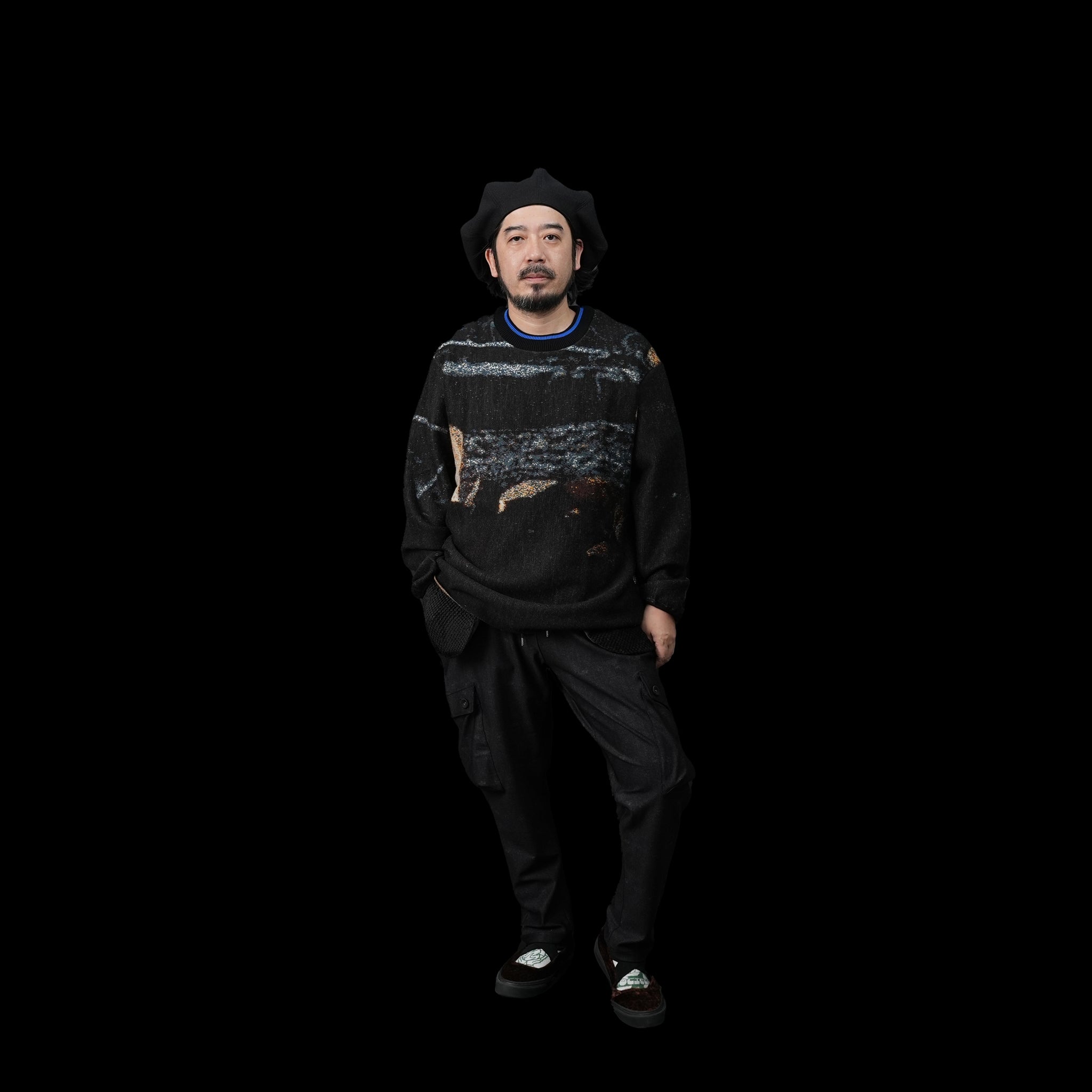 No:NV23AW-10 | Name:Road Movies Knit Sweater | Color:Black【NEYVOR_ネイバー】