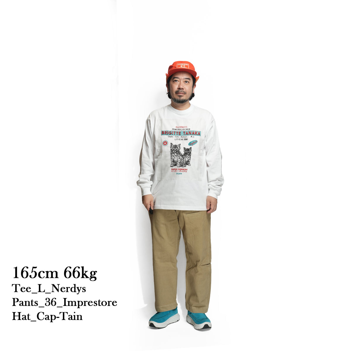 Brigitte Tanaka×The NERDYS CATS L/S – White | NERDYS
