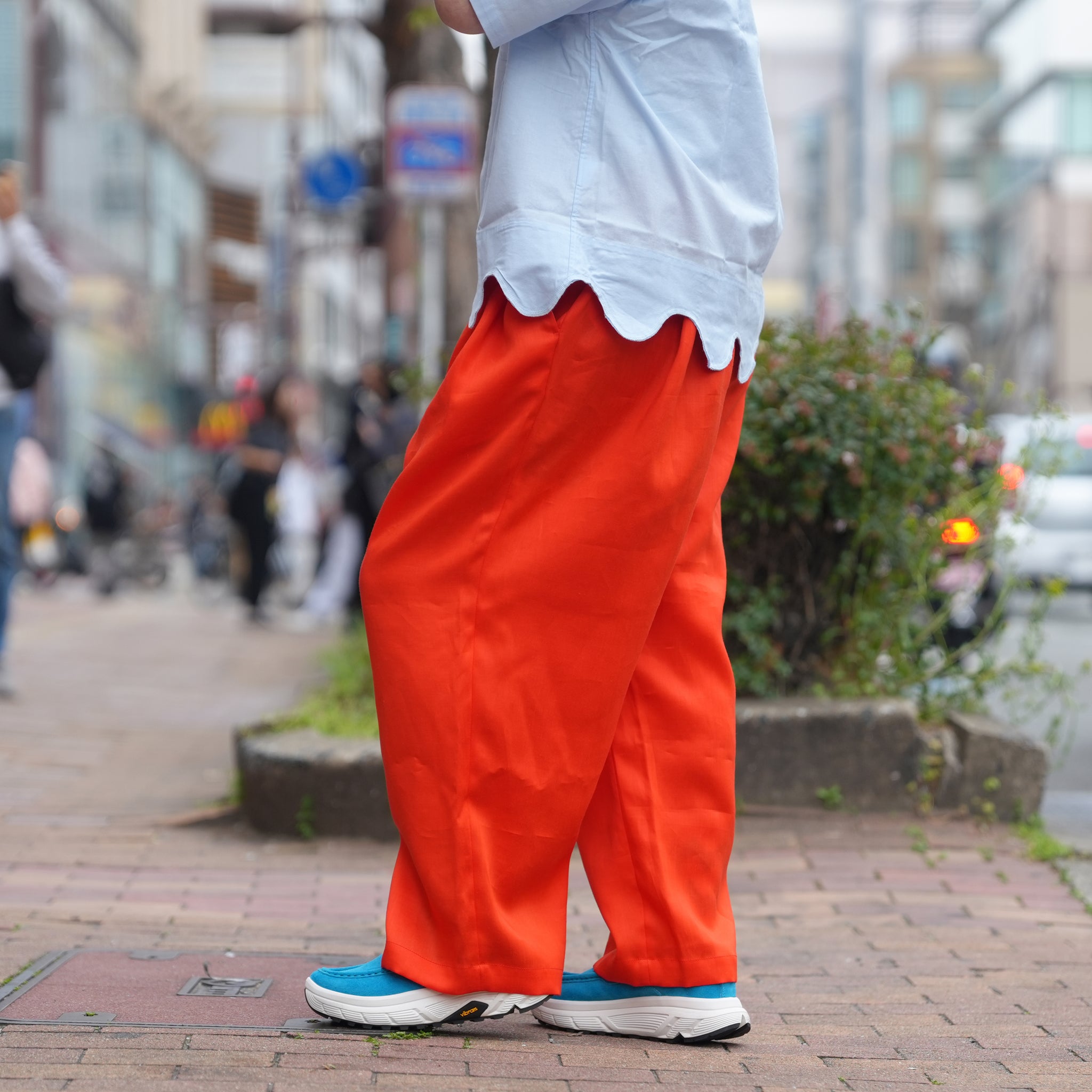 TRIPLE TUCK LINEN PANTS– Red | STOF