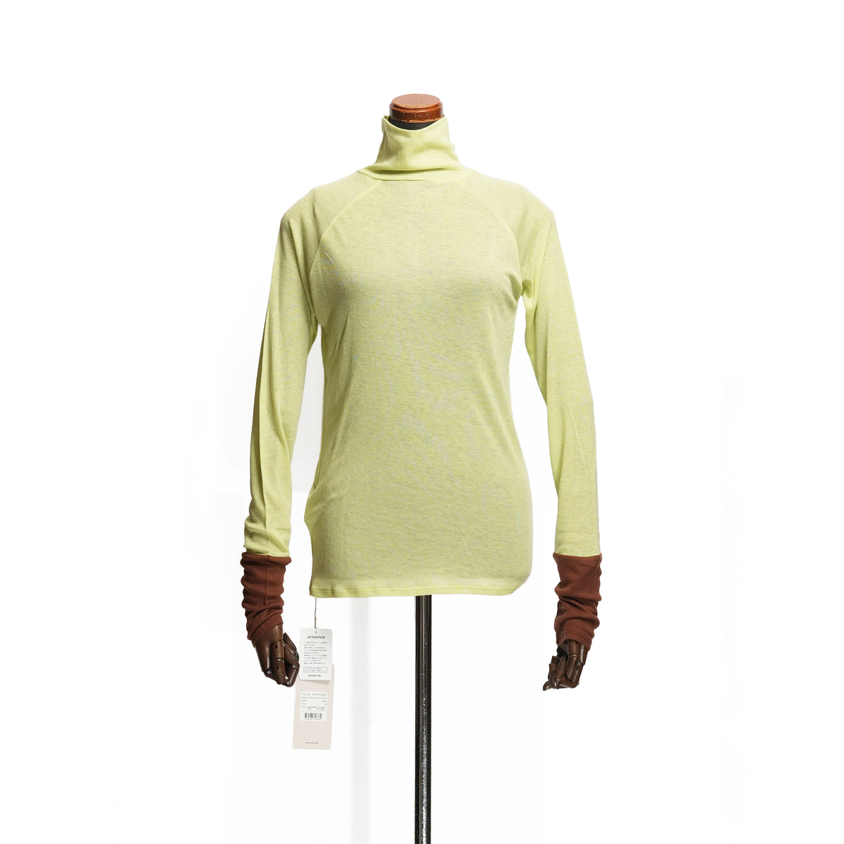 front button turtleneck – Lime | WHYTO