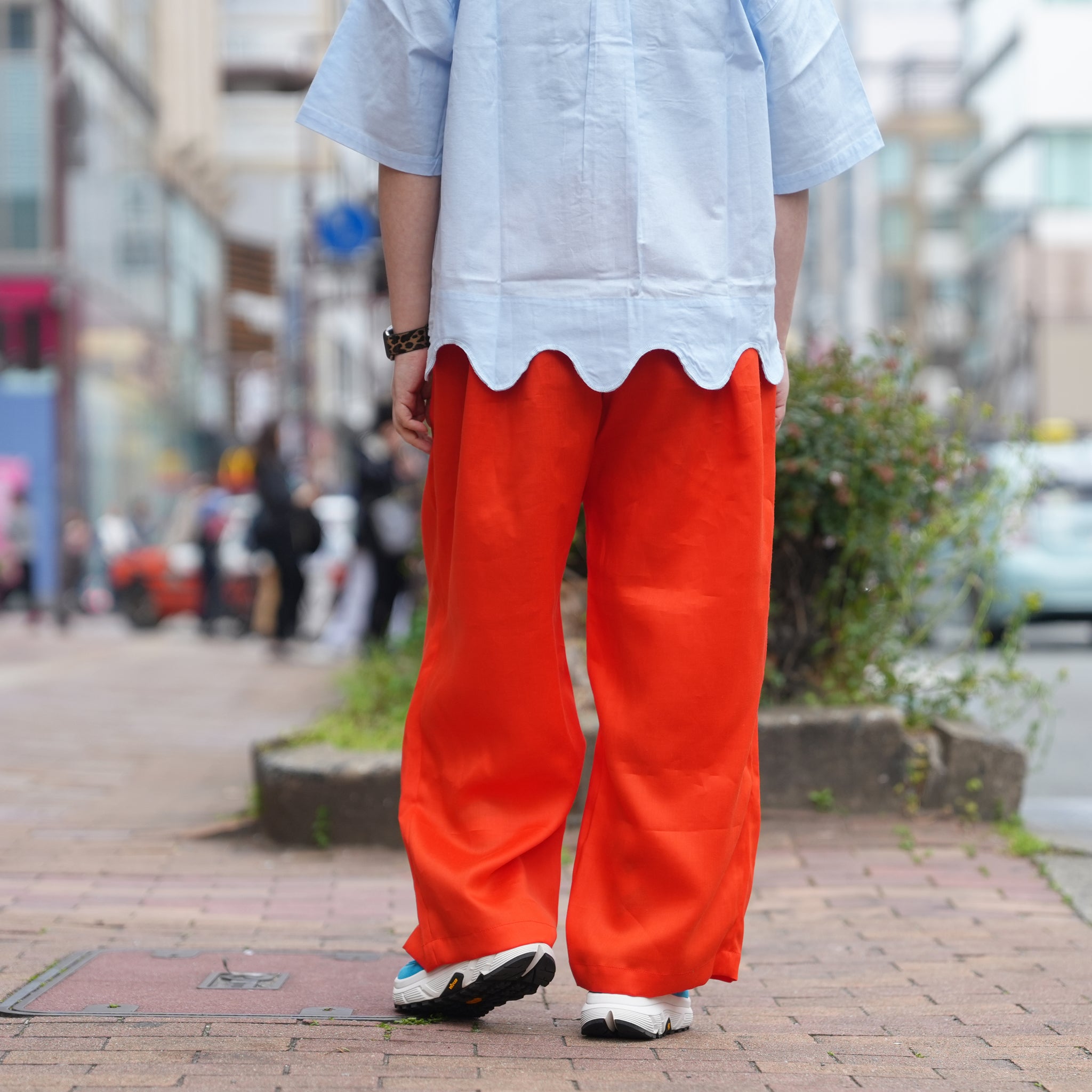 TRIPLE TUCK LINEN PANTS– Red | STOF