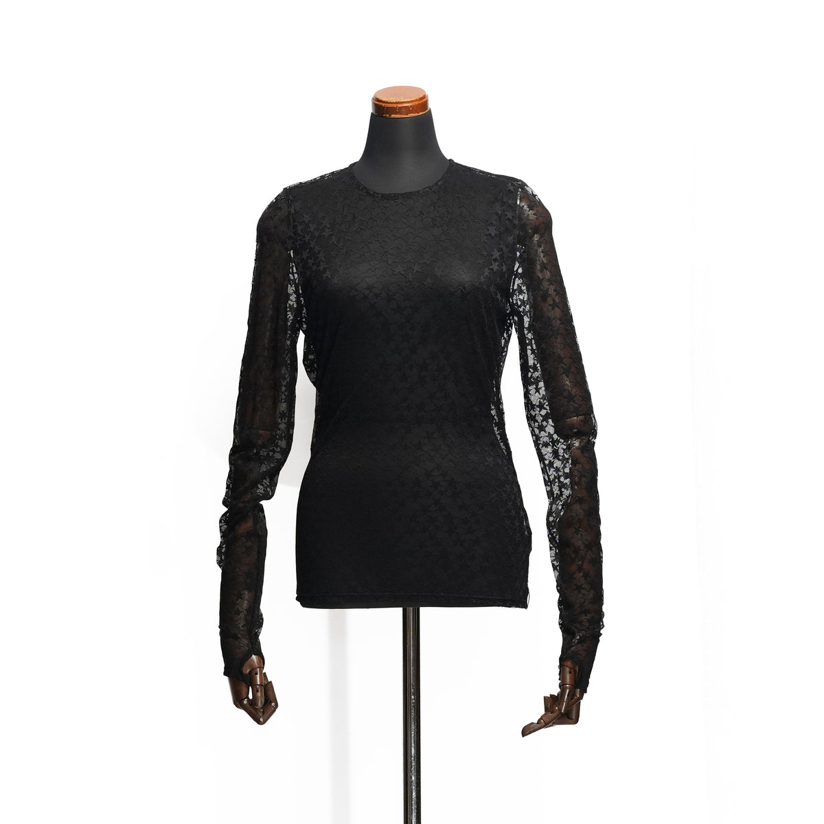 BLACK MAGIC STAR SHEER MESH LONGSLEEVE TOP | ONE TEASPOONム