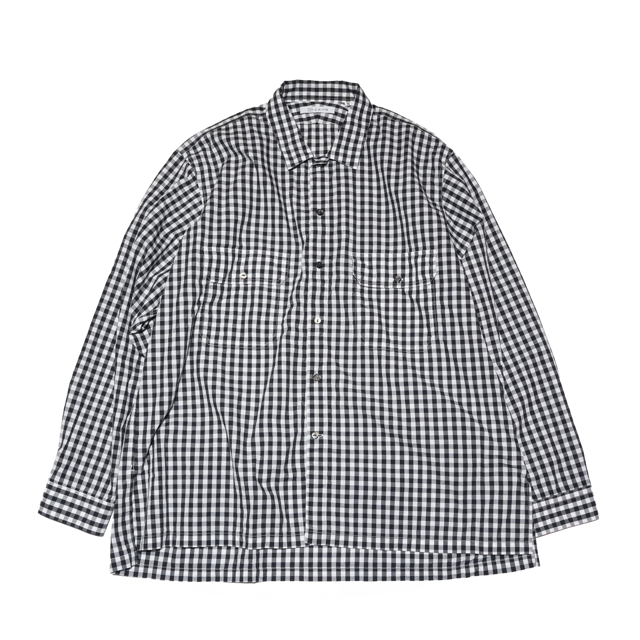 W POCKET SHIRT-GINGHAM – Black | CATTA SHIRTS