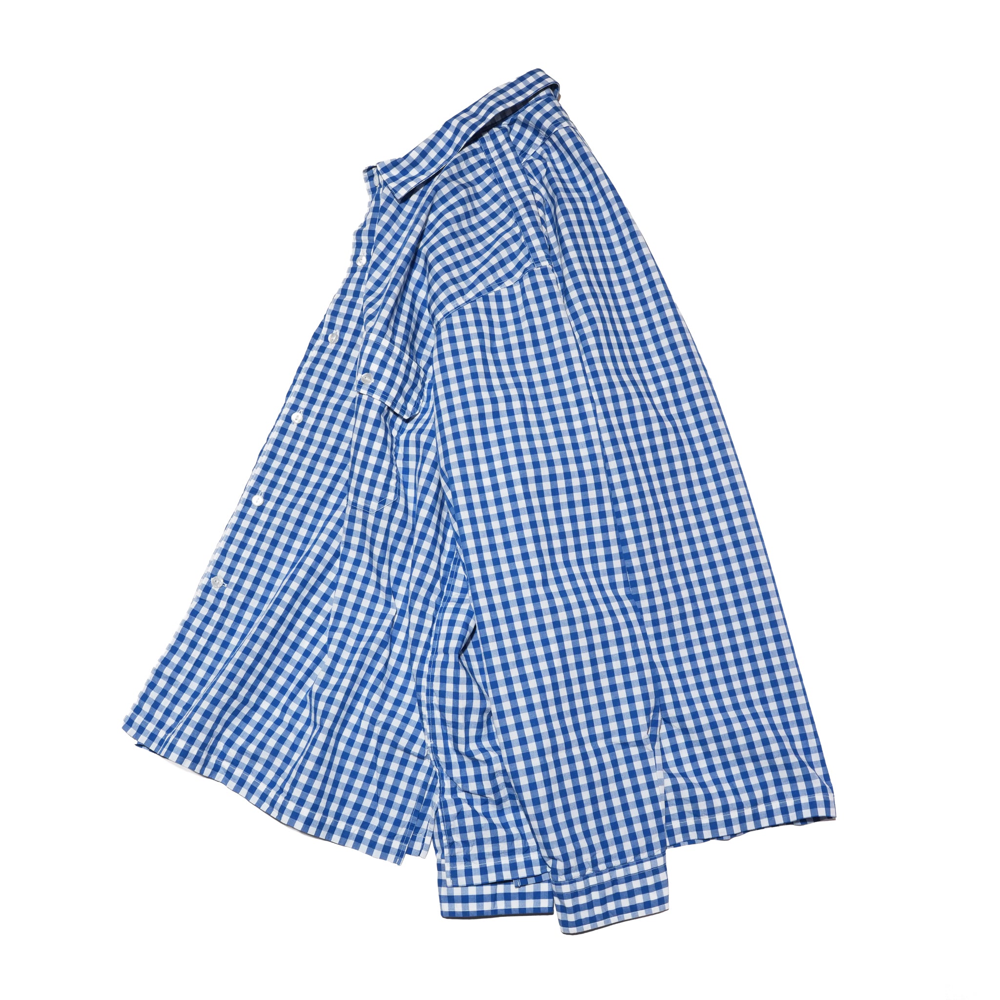 W POCKET SHIRT-GINGHAM – Blue | CATTA SHIRTS