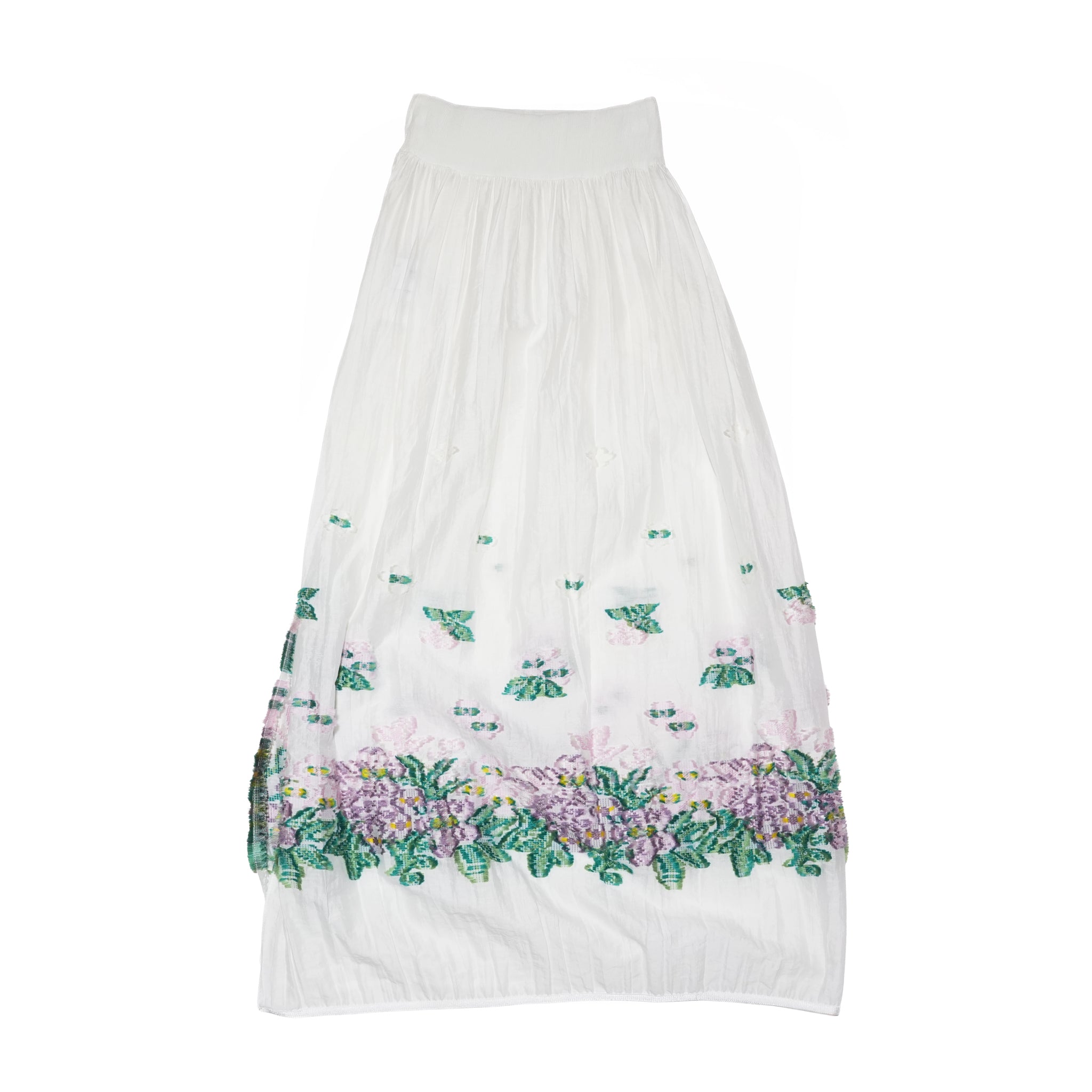 Mosaic Garden Simple Skirt– White | BEDSIDEDRAMA