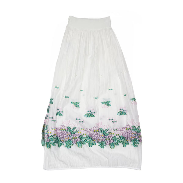 【新品未使用】maddermadder walk in garden skirt Mosaic Garden Simple Skirt– White | BEDSIDEDRAMA
