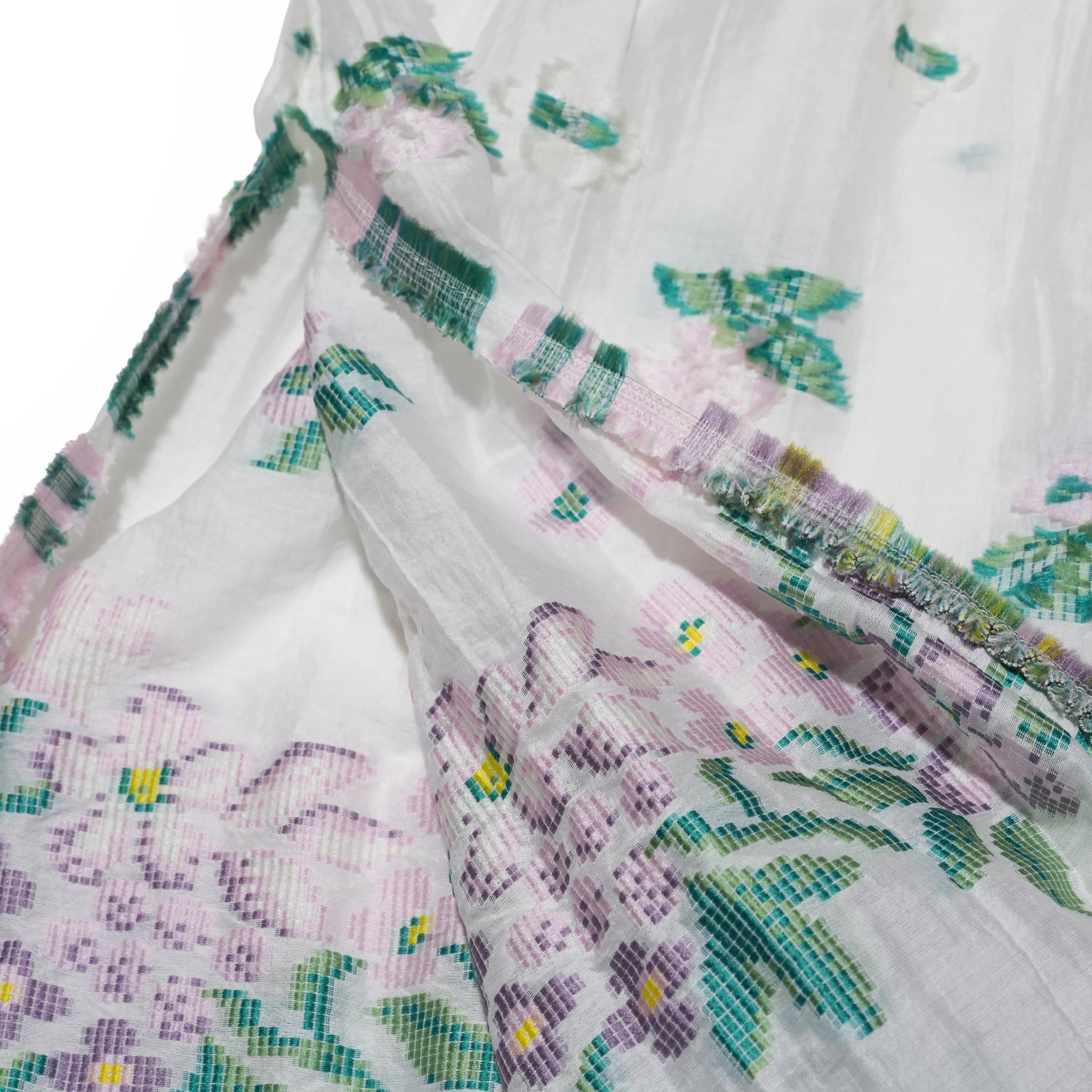 Mosaic Garden Simple Skirt– White | BEDSIDEDRAMA