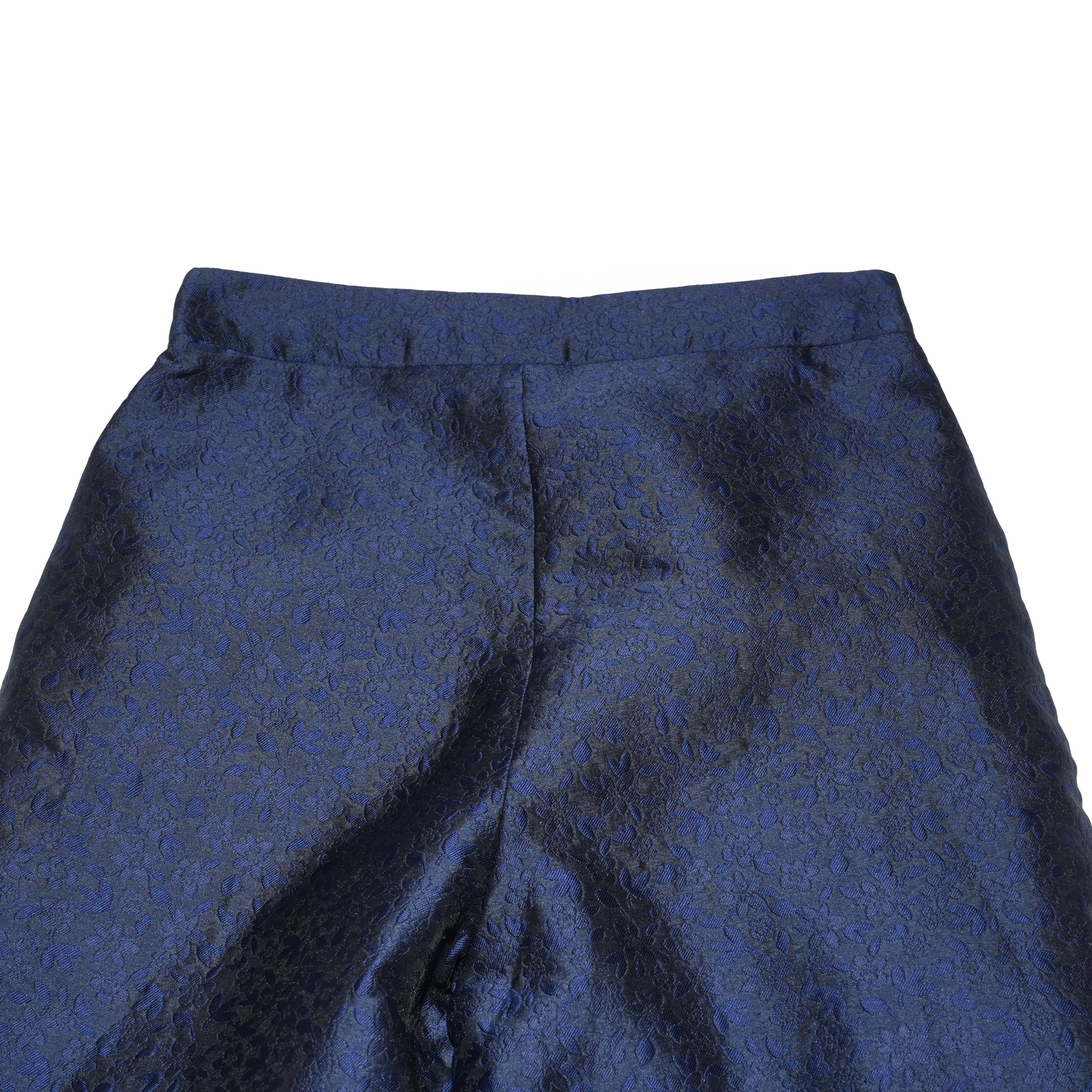 Orchid Jacquard Ruffle Trousers – Navy | SISTER JANE
