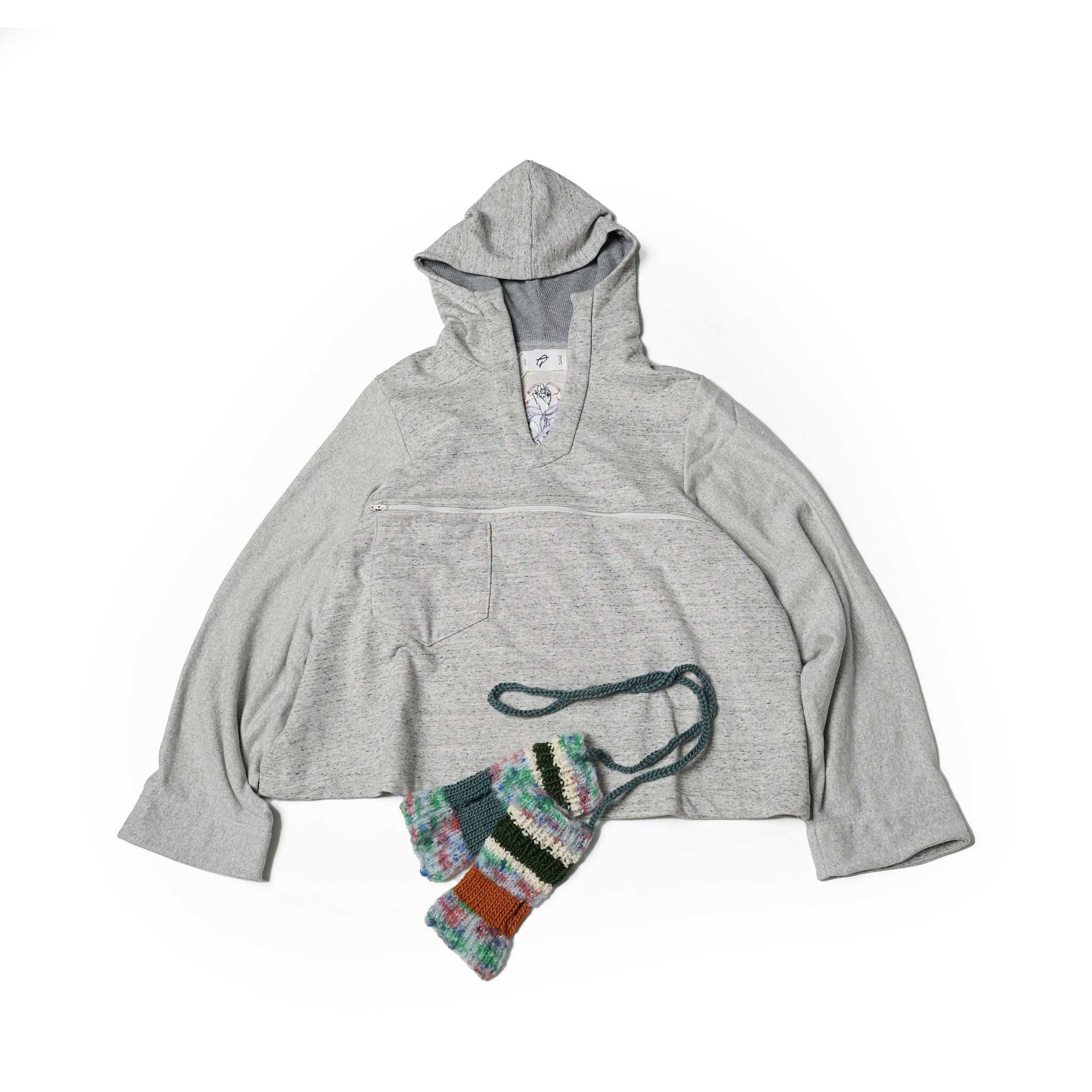 No:OinT-PO01_c | Name:PEACE mexican hoodie | Color:GREY【OinT_オーインティー】