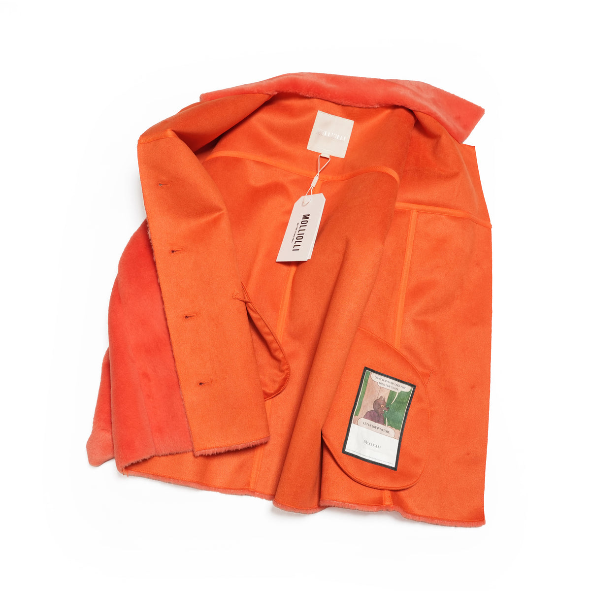 HUSH Lightweight Faux Fur Shirt Jacket– Coral Red | MOLLIOLLI