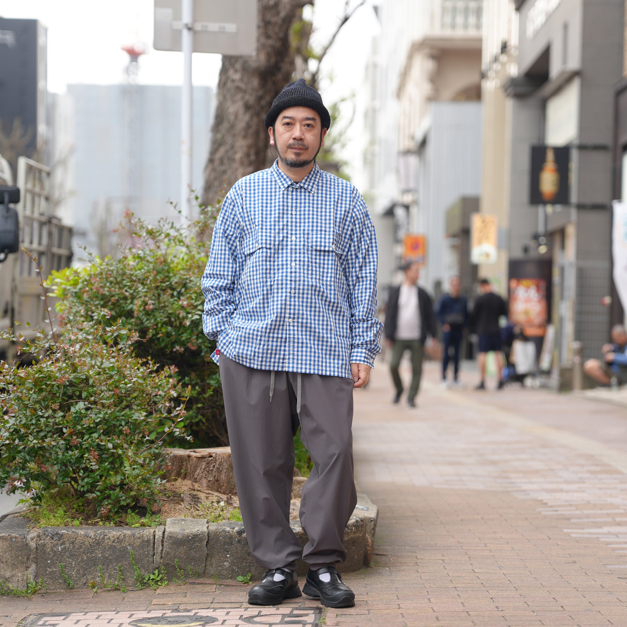 W POCKET SHIRT-GINGHAM – Blue | CATTA SHIRTS