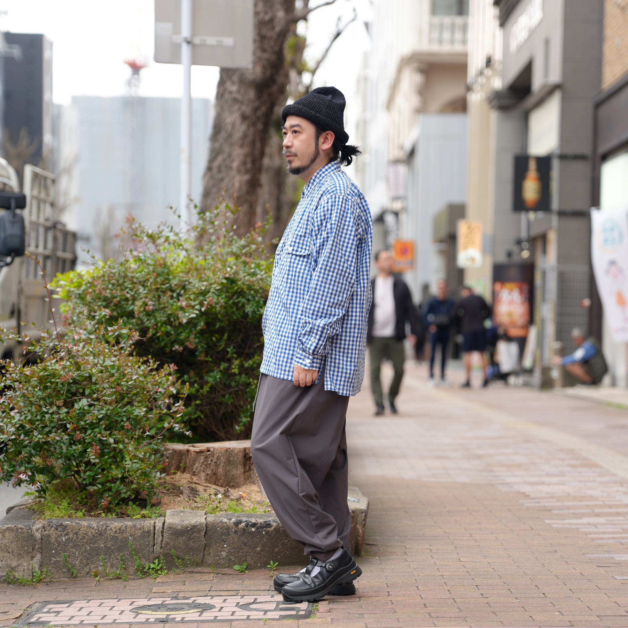 W POCKET SHIRT-GINGHAM – Blue | CATTA SHIRTS