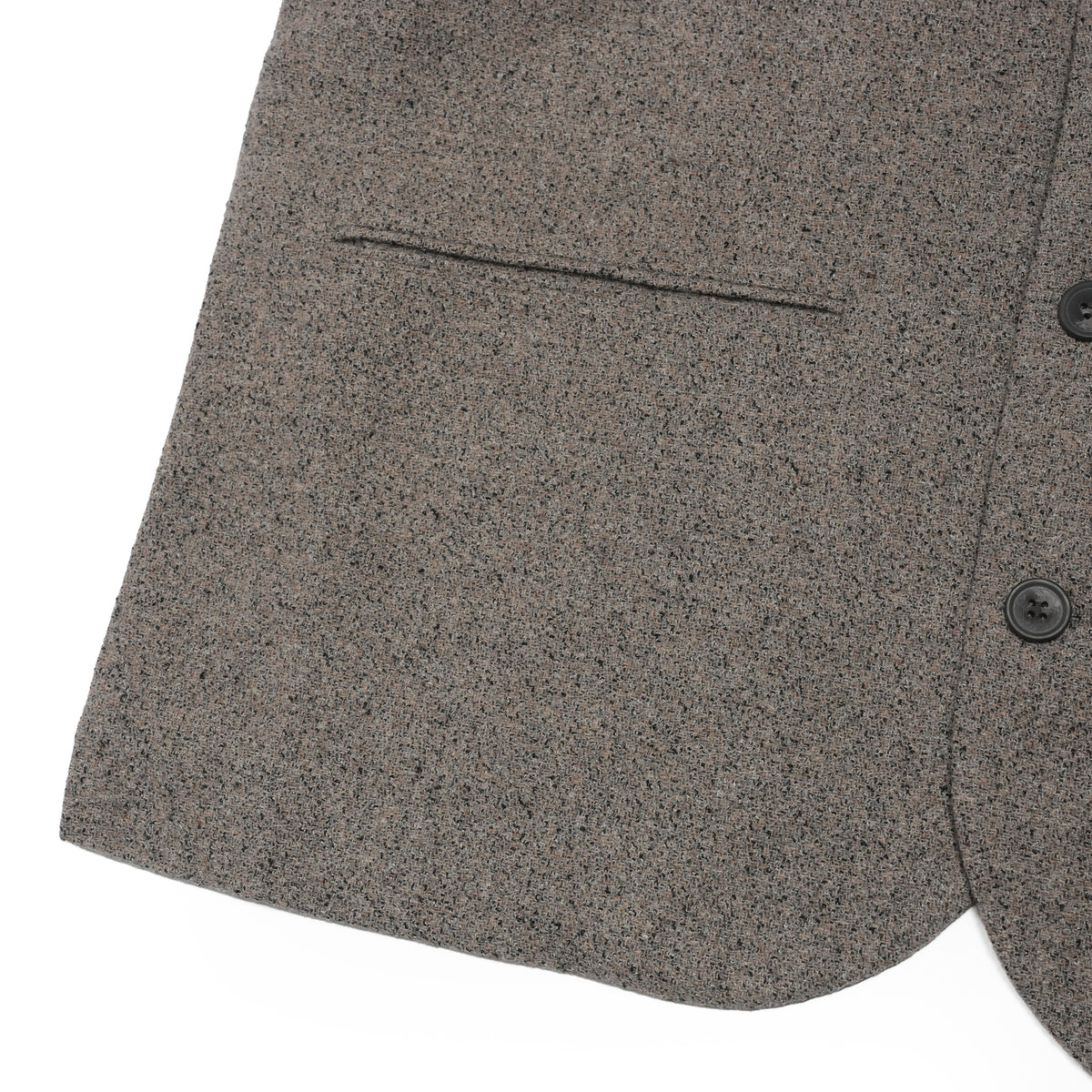 Wool Blend Tweed Back-Open Layered Crew Neck Vest <#garyge> | 〼〼 MASU MASU