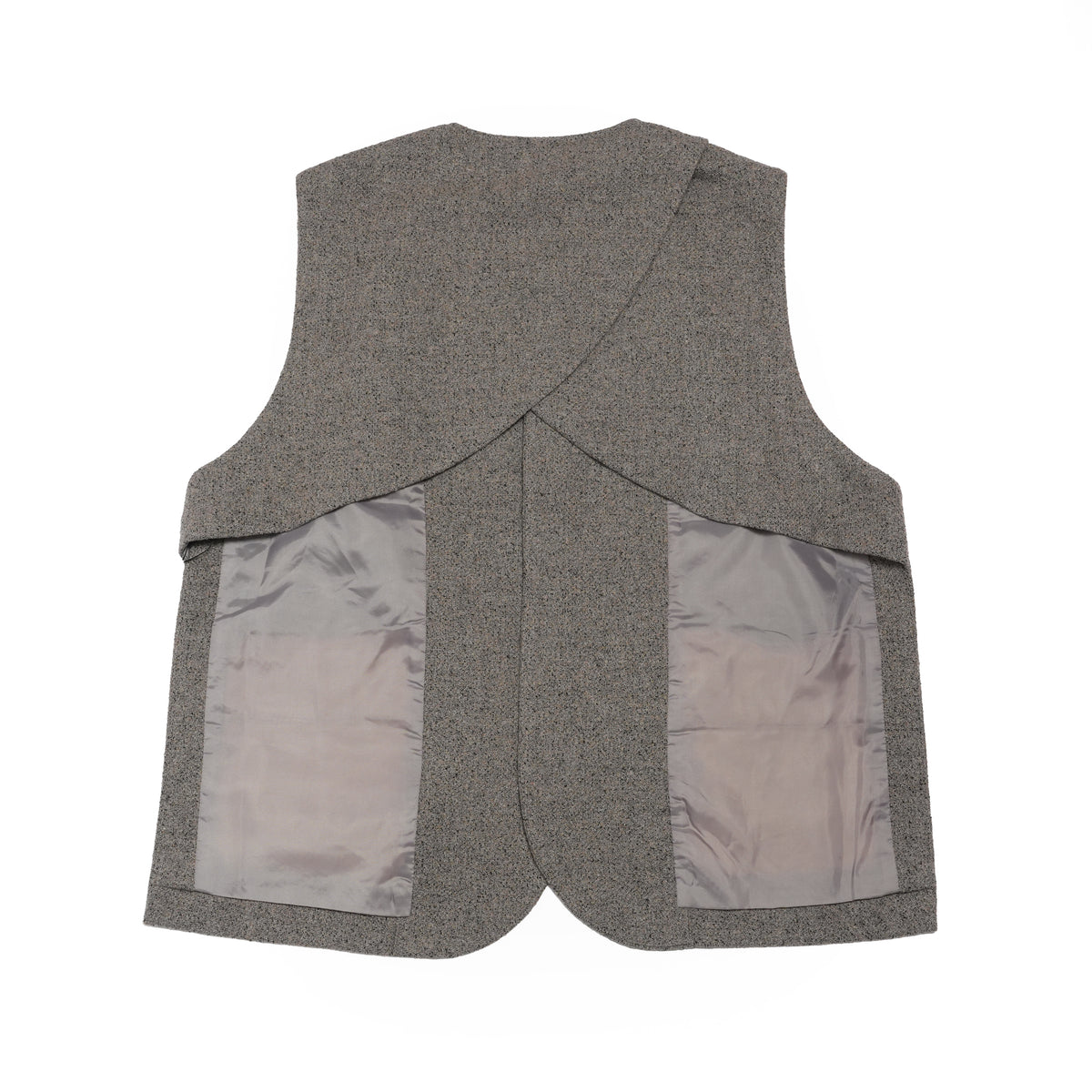 Wool Blend Tweed Back-Open Layered Crew Neck Vest <#garyge> | 〼〼 MASU MASU
