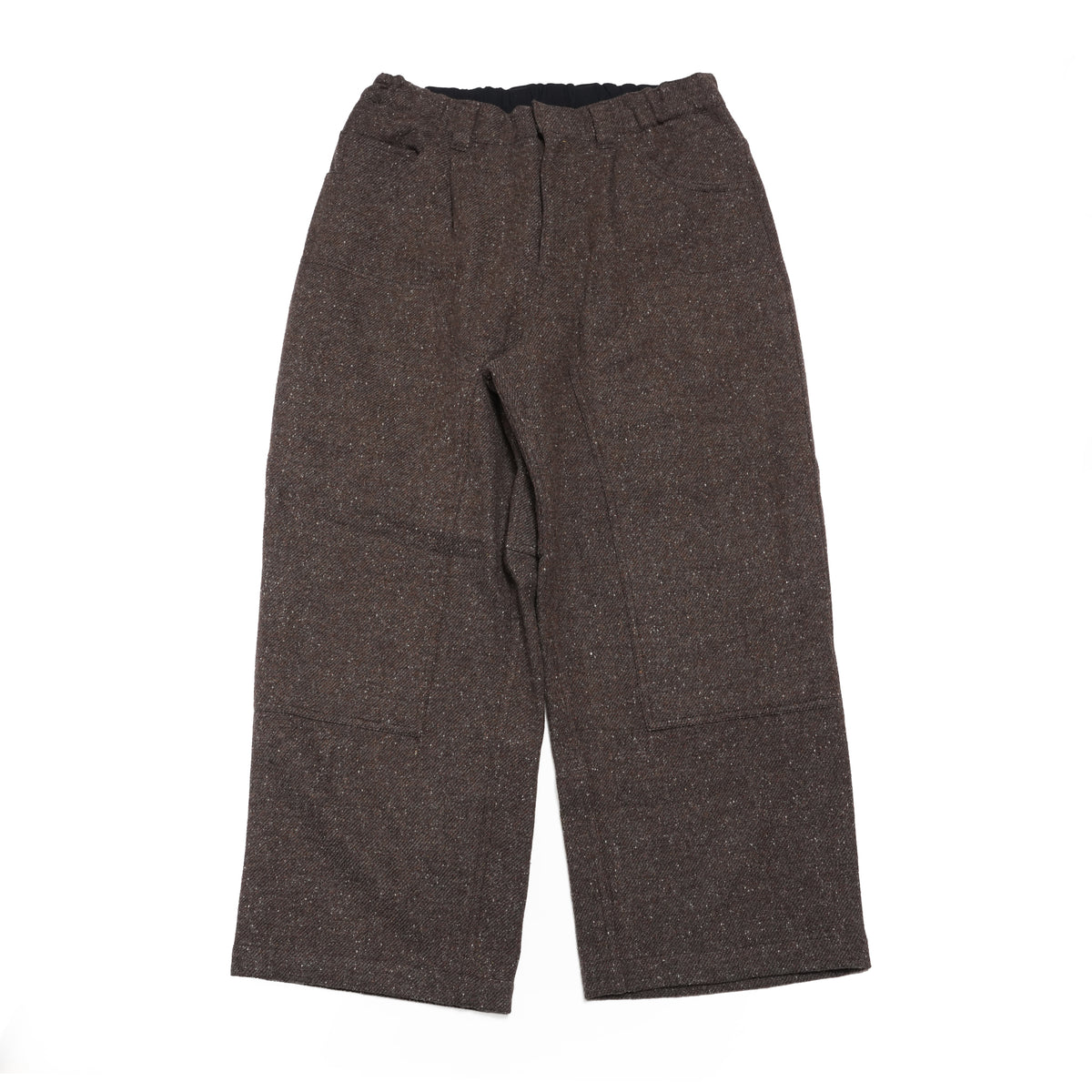 Wool Blend Tweed Double-Knee Painter's Work Pants <#brown> | 〼〼 MASU MASU