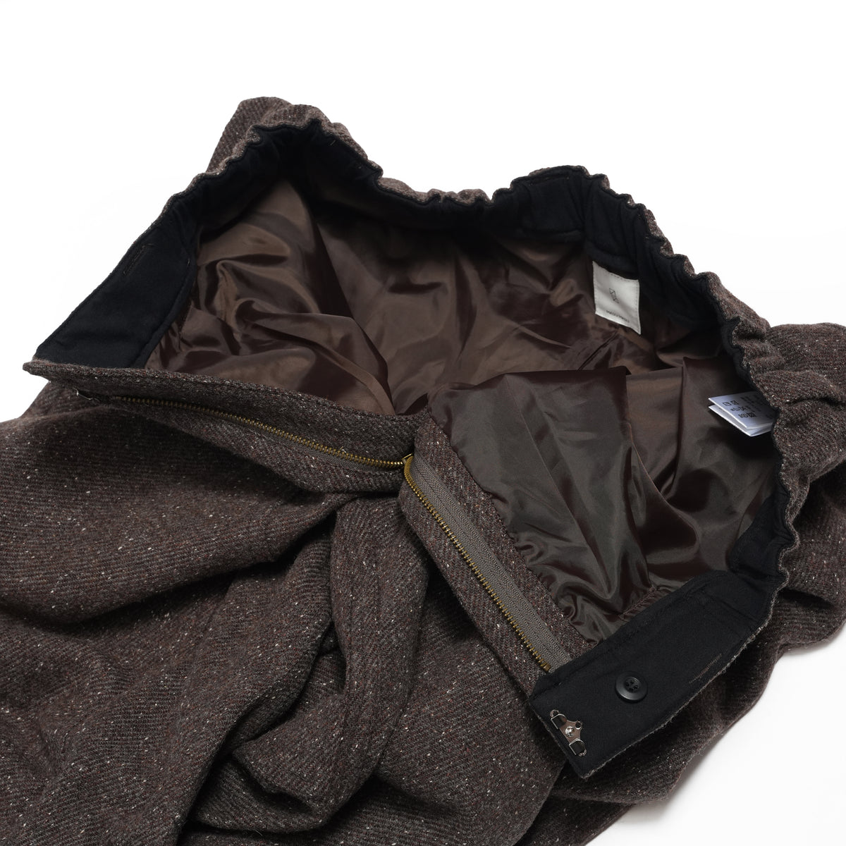 Wool Blend Tweed Double-Knee Painter's Work Pants <#brown> | 〼〼 MASU MASU