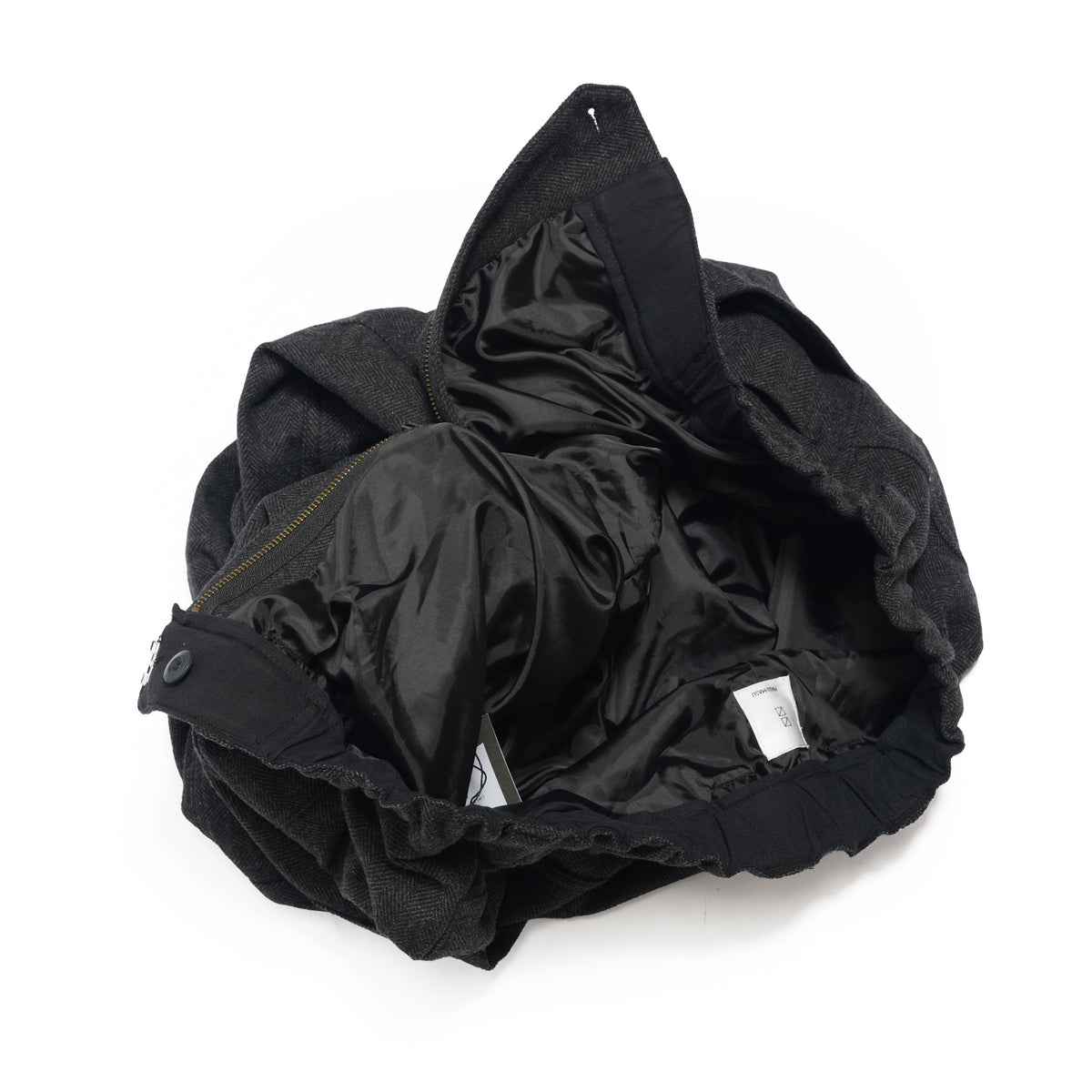 Wool Blend Tweed Double-Knee Painter's Work Pants <#black> | 〼〼 MASU MASU