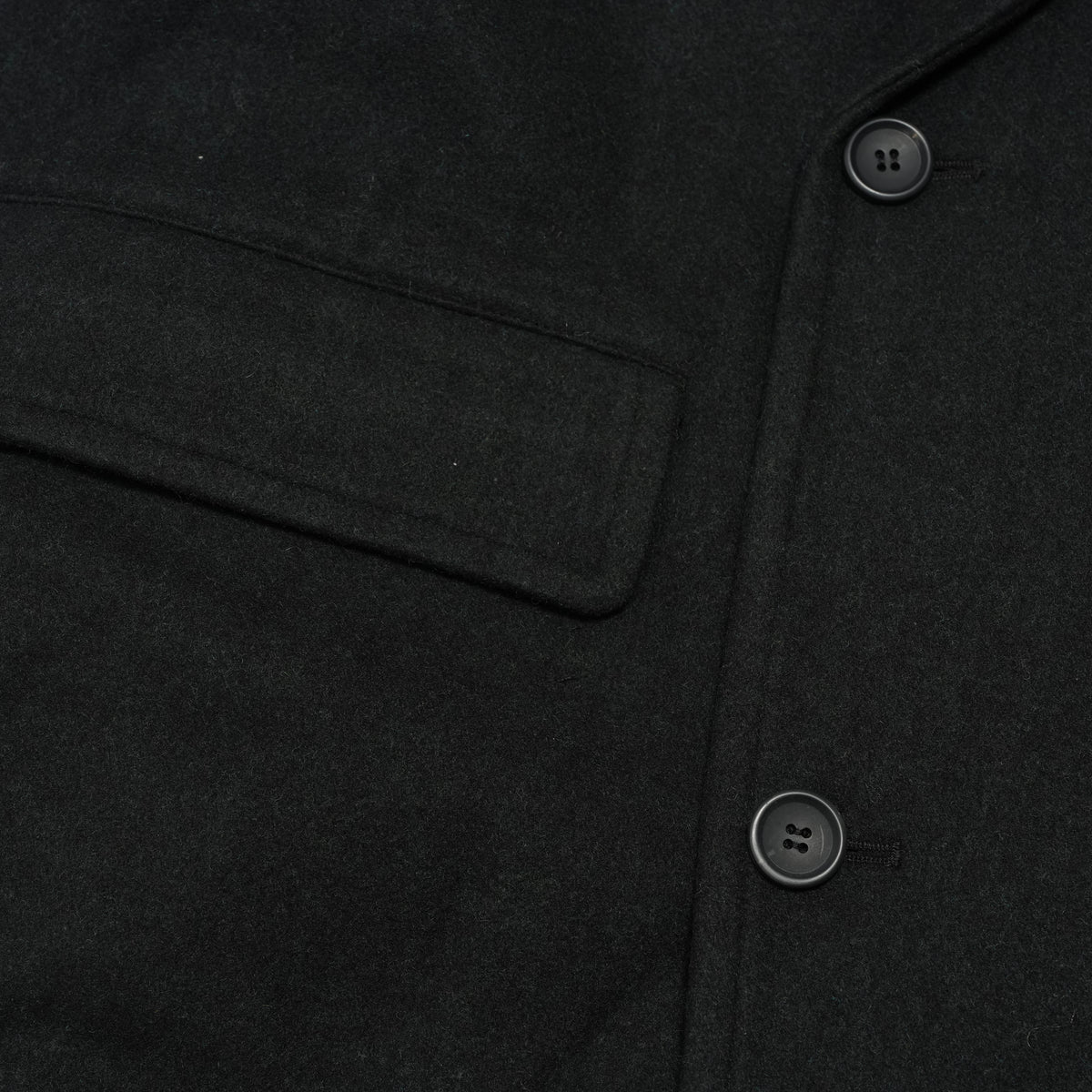 Wool Blend Double-Breasted Long Coat <#black> | 〼〼 MASU MASU