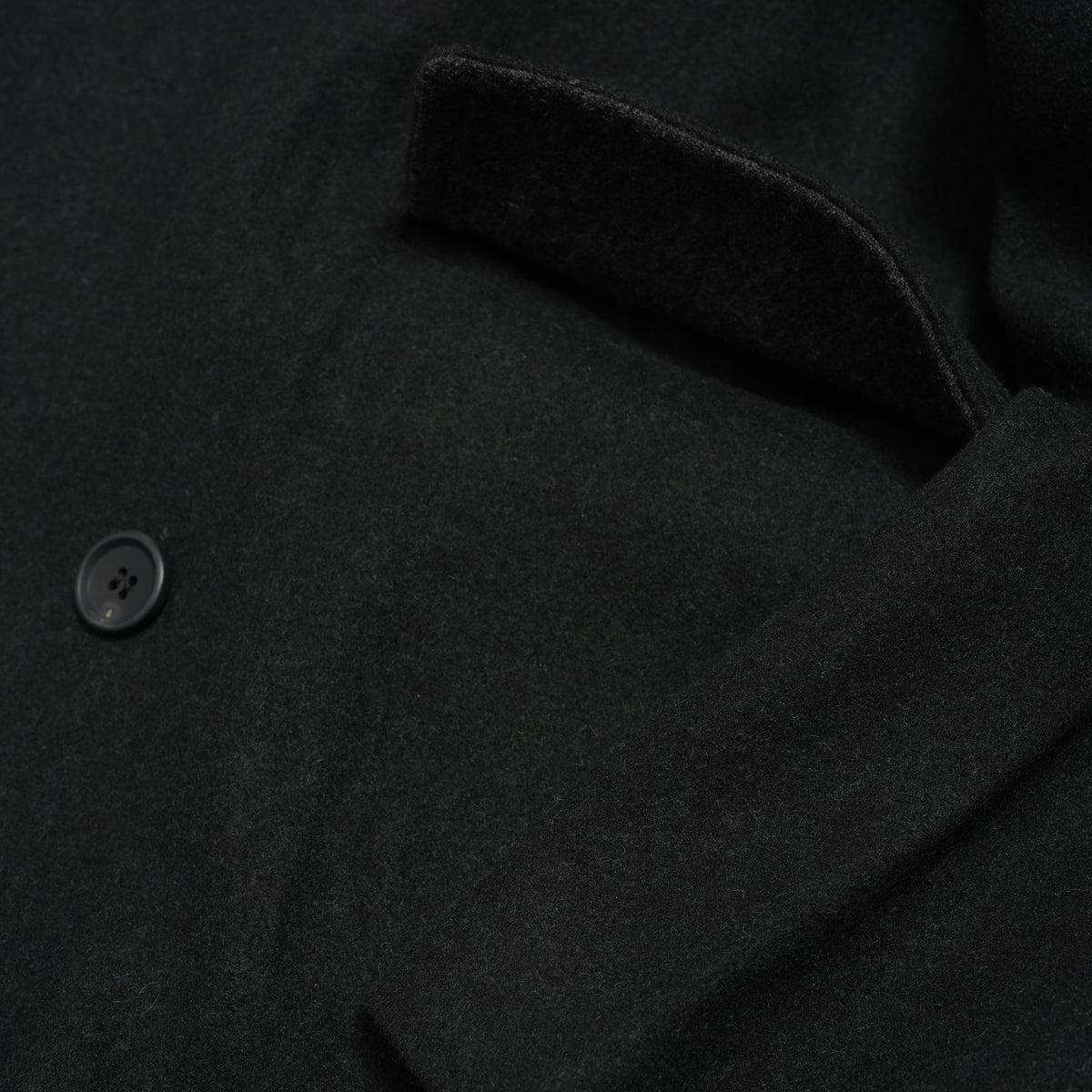 Wool Blend Double-Breasted Long Coat <#black> | 〼〼 MASU MASU