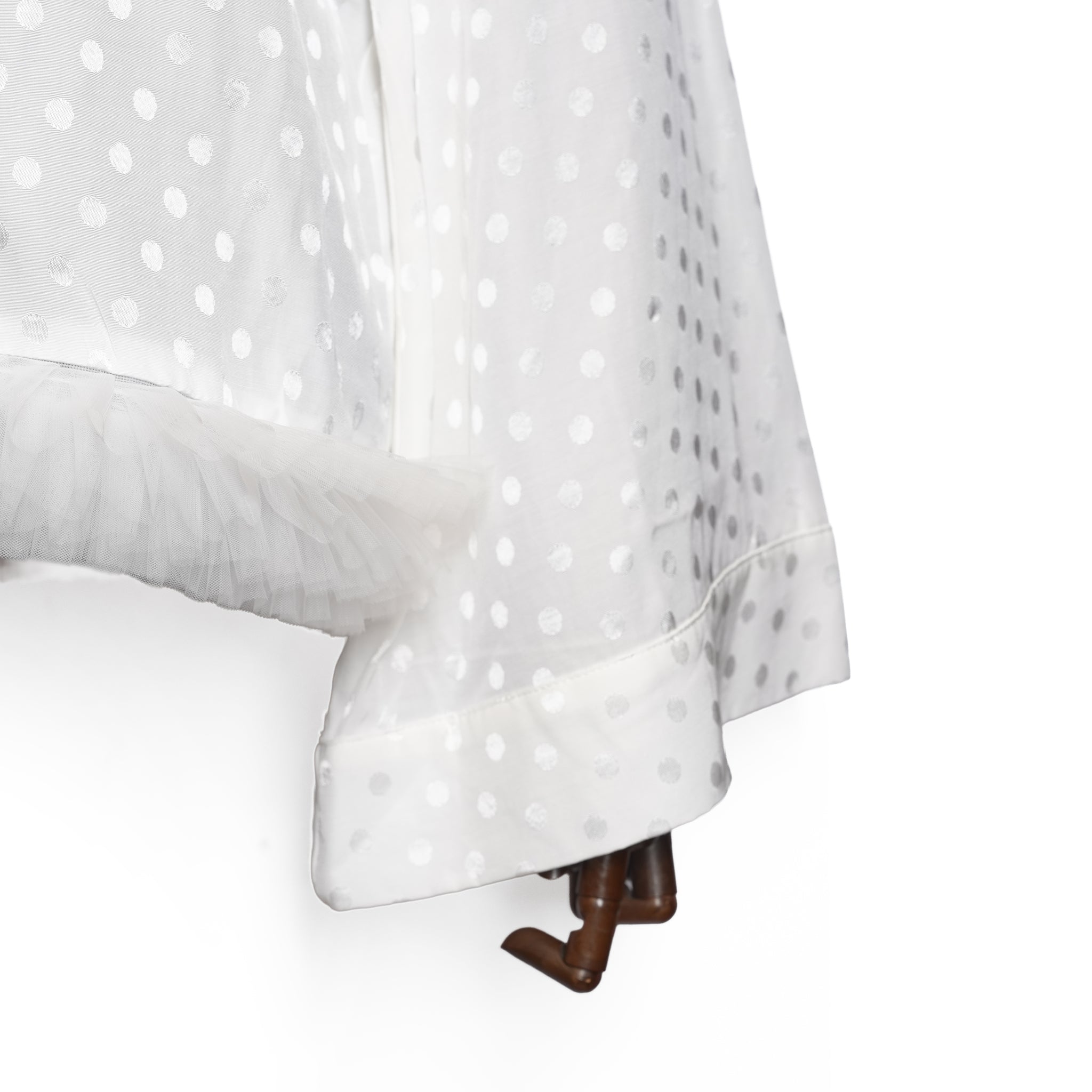 Perle Spot Belted Blouse – White | SISTER JANE