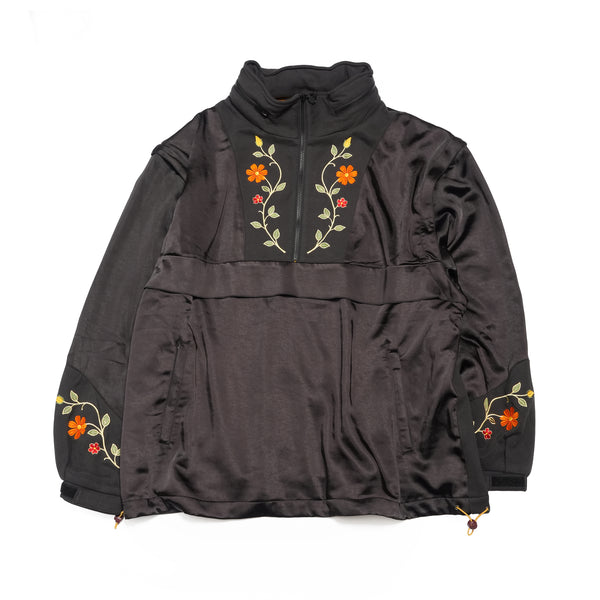 Satin Multi Half-Zip Jacket – Black | GAMELRA
