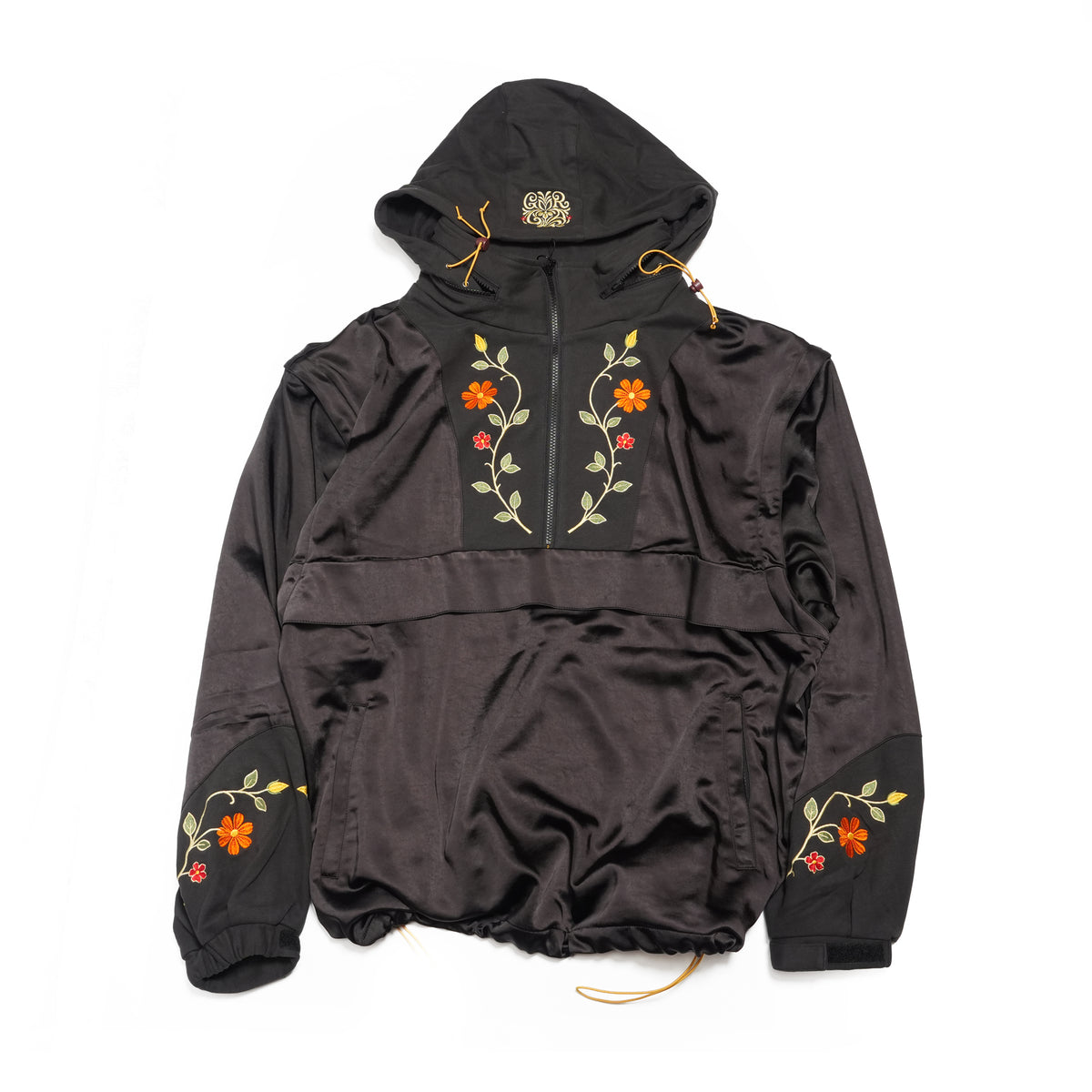 Satin Multi Half-Zip Jacket – Black | GAMELRA